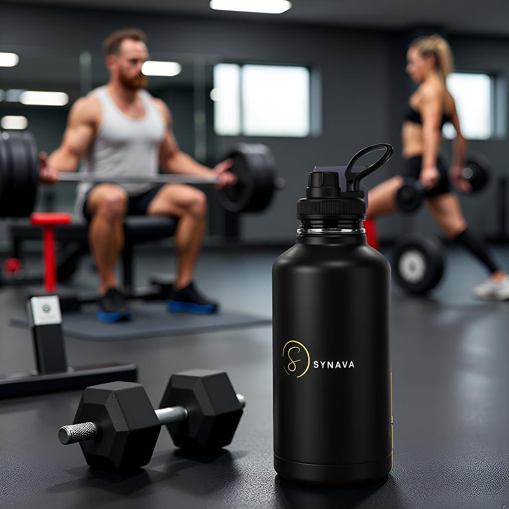 Botella de Agua Aislada Synava 1.89L con Funda y Asa Paracord