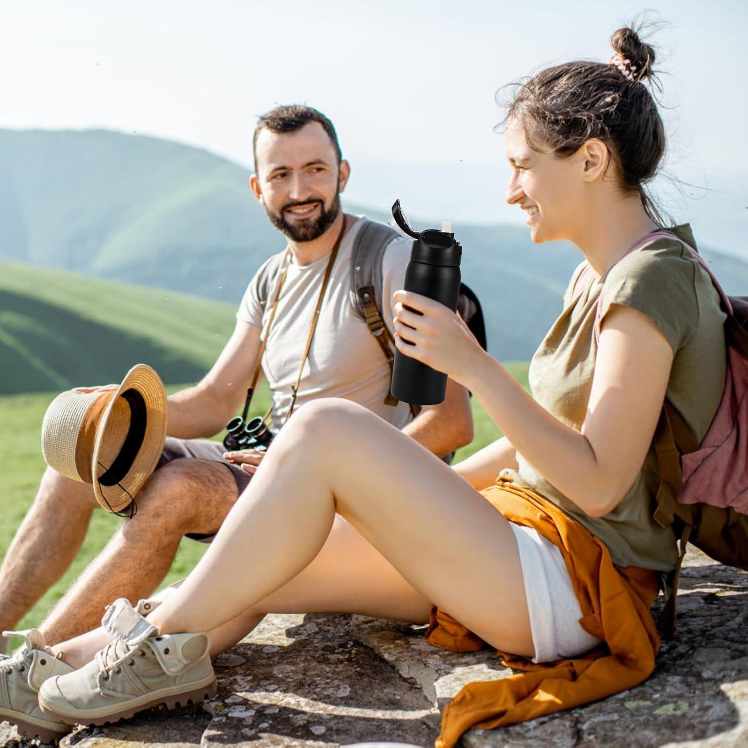 Botella de Agua Aislada MEBRUDY 0.91L Acero Inoxidable Negro