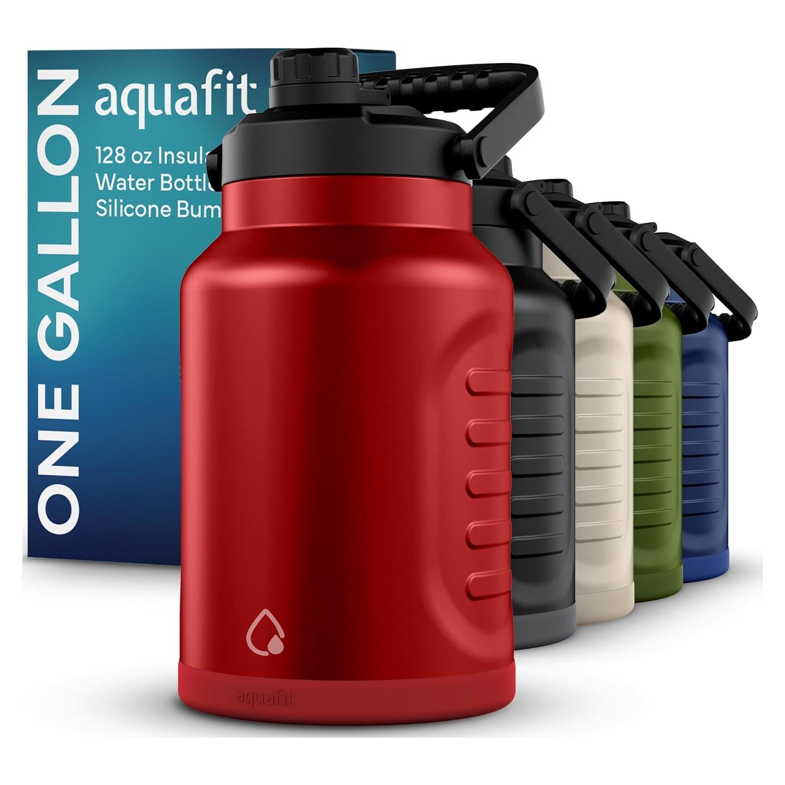 Botella de Agua Aislada AQUAFIT 128 oz Acero Inoxidable Rojo