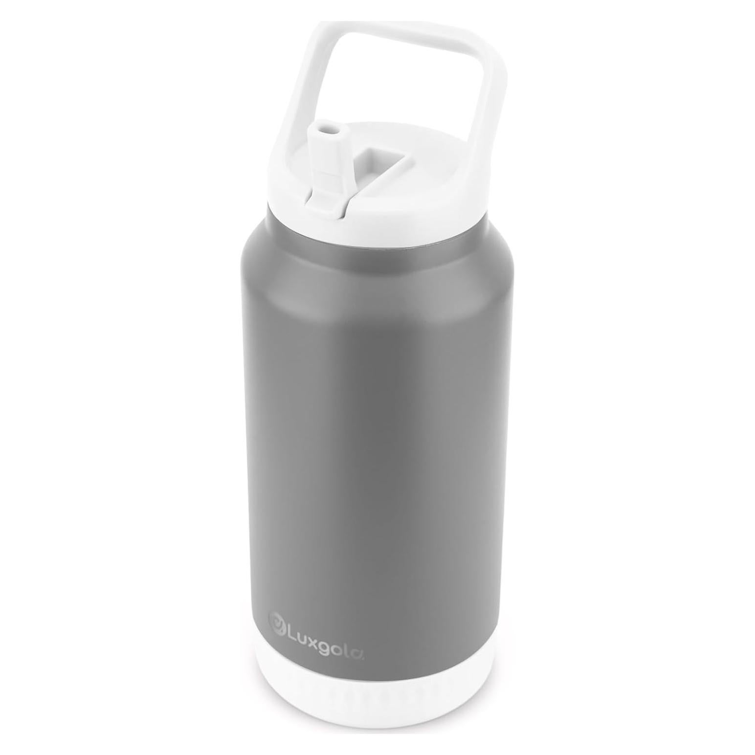 Botella de Agua Aislada Luxgola 64 oz Acero Inoxidable Gris