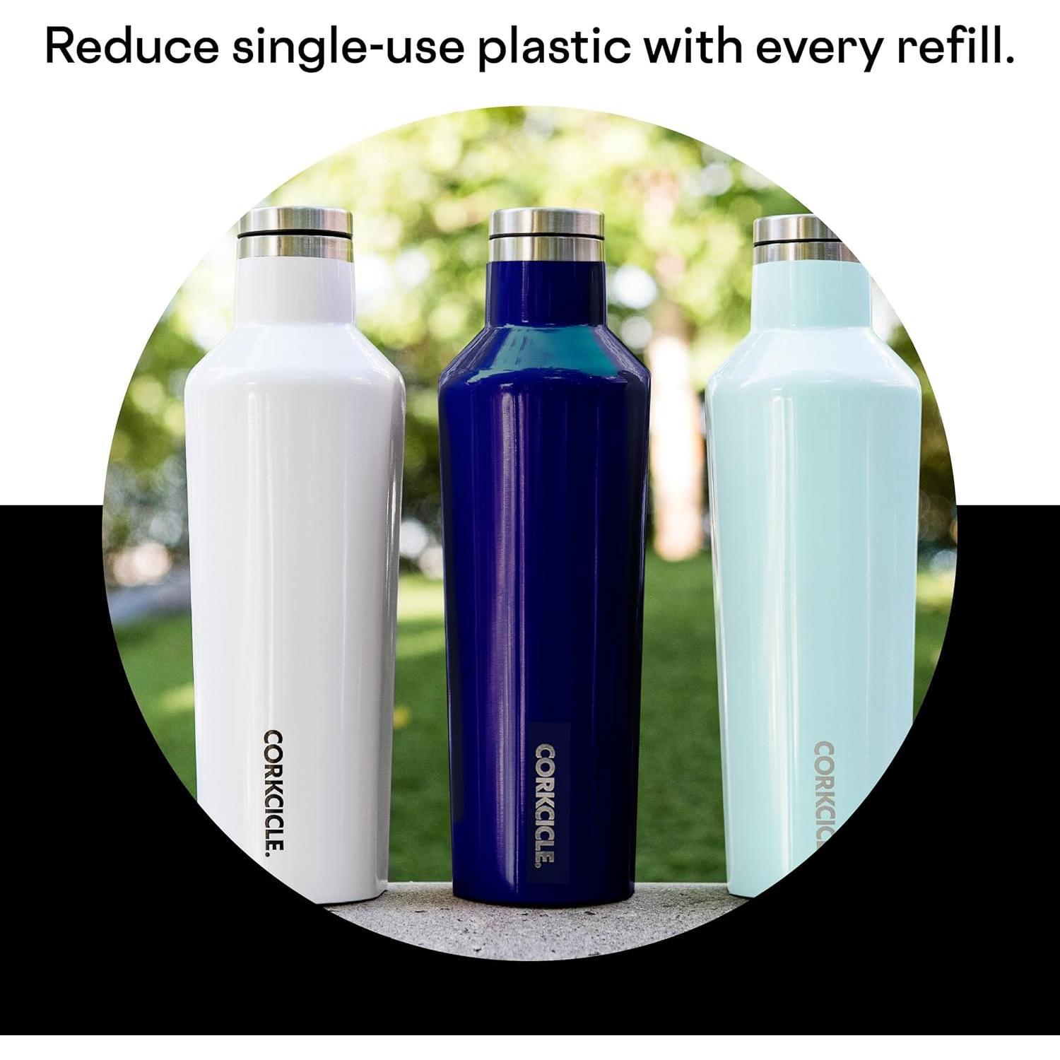 Botella de Agua Aislada Corkcicle 25 oz Acero Inoxidable Negro