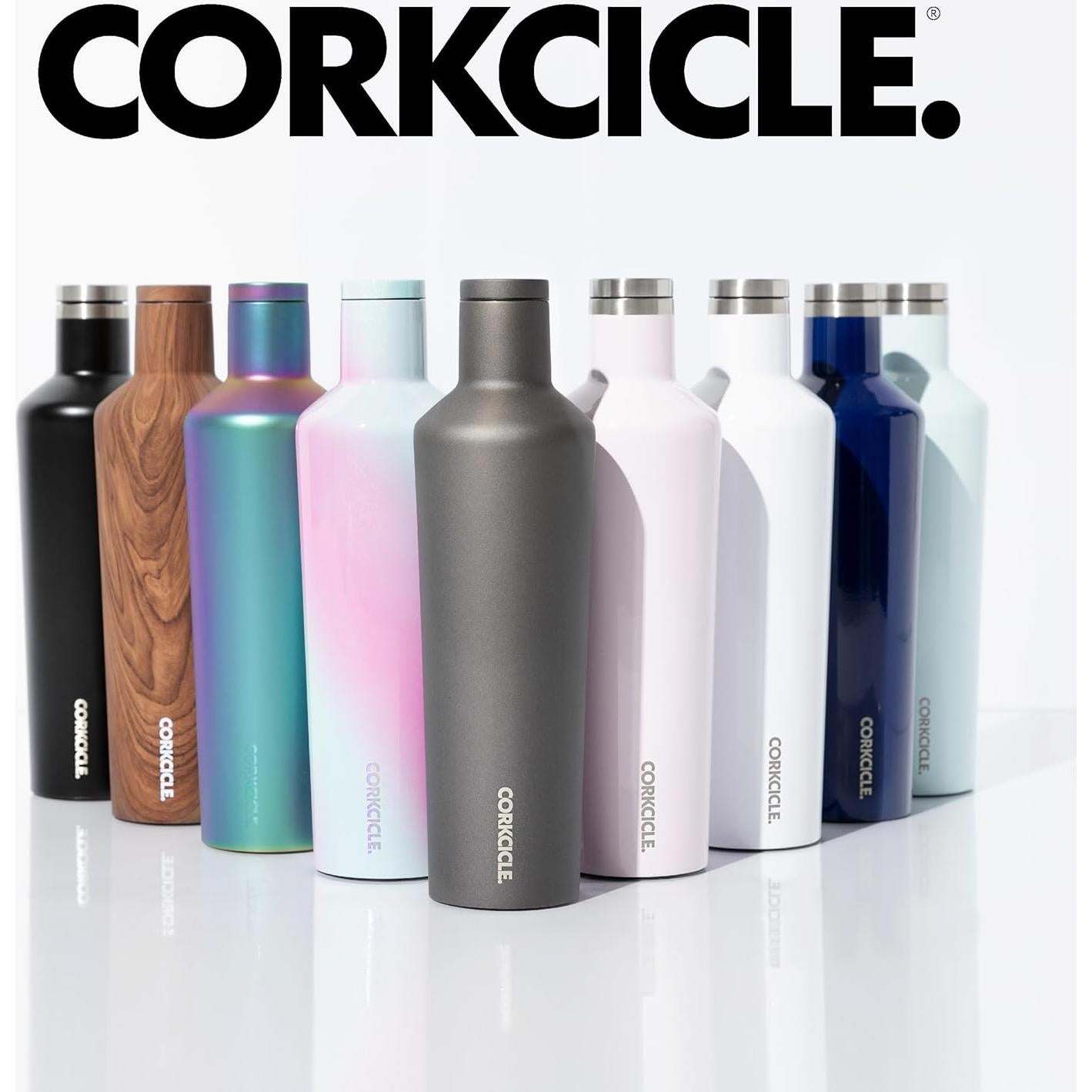 Botella de Agua Aislada Corkcicle 25 oz Acero Inoxidable Negro