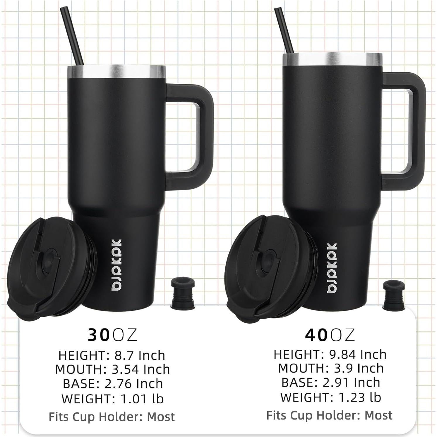 Vaso Térmico BJPKPK de Acero Inoxidable 30oz con Asa y Tapa