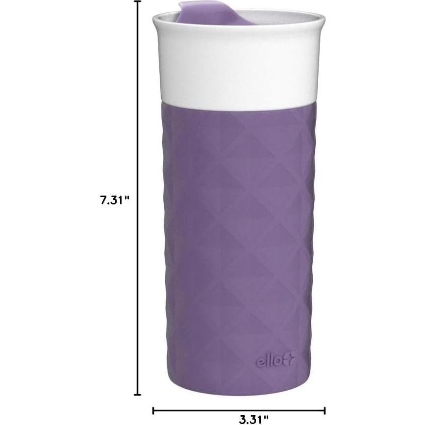 Taza de Viaje Cerámica Ello Ogden 16oz Tapa Deslizante Púrpura