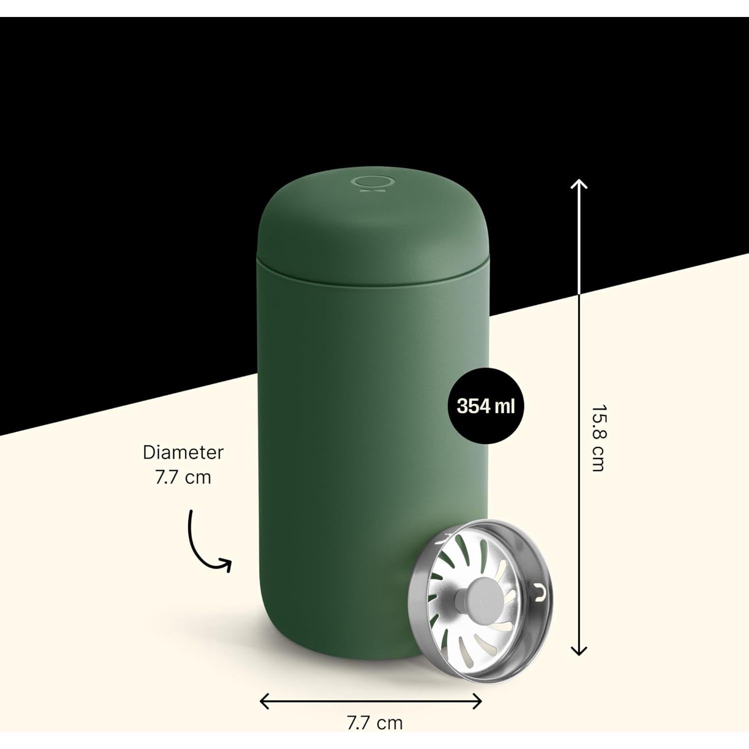 Taza de café Fellow Carter Move 355 ml acero inoxidable verde