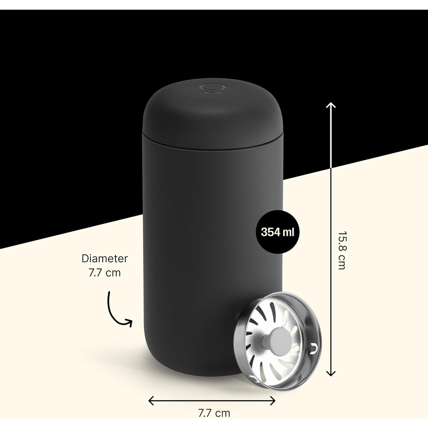 Taza de café Fellow Carter Move 355 ml acero inoxidable negro