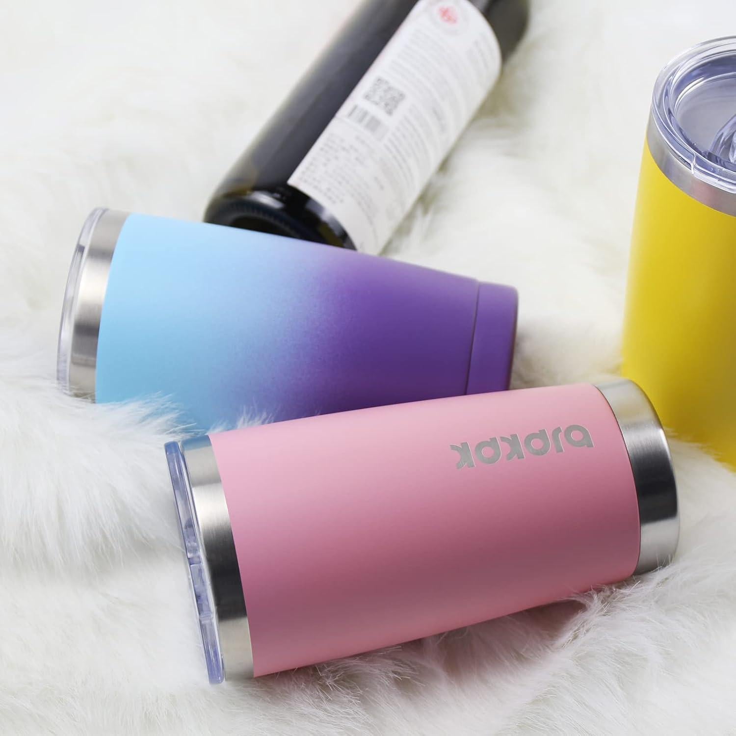 Vaso Aislado BJPKPK 20 oz Acero Inoxidable Rosa con Tapa