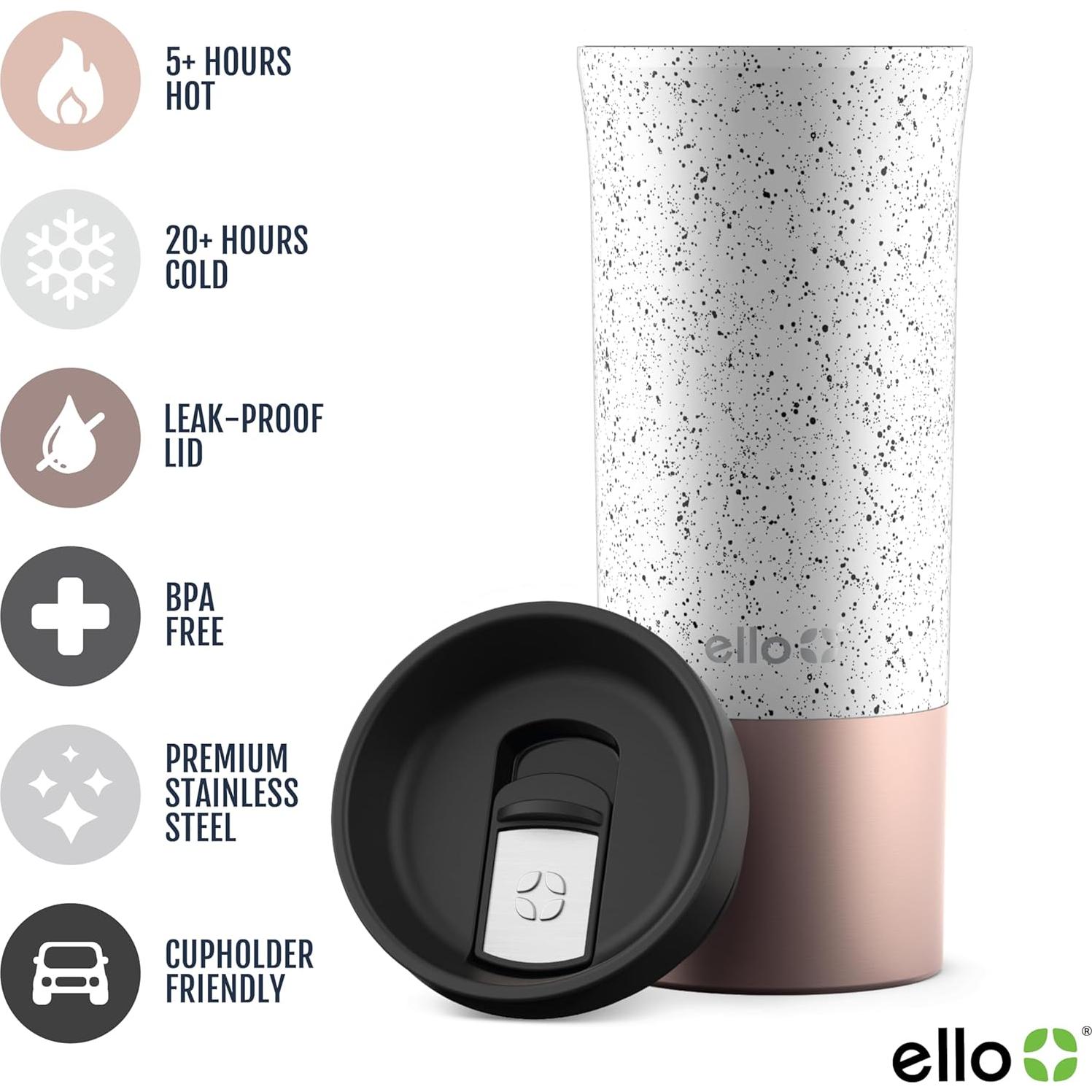 Taza de Viaje Ello Miri 16oz Acero Inoxidable Aislada