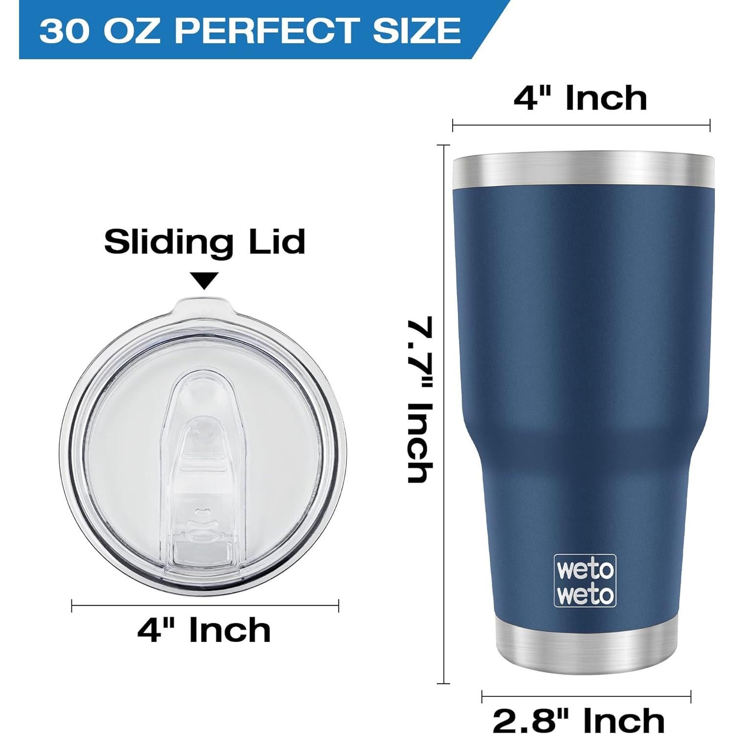 Vaso Térmico Aislado WETOWETO 30oz Acero Inoxidable Azul Marino