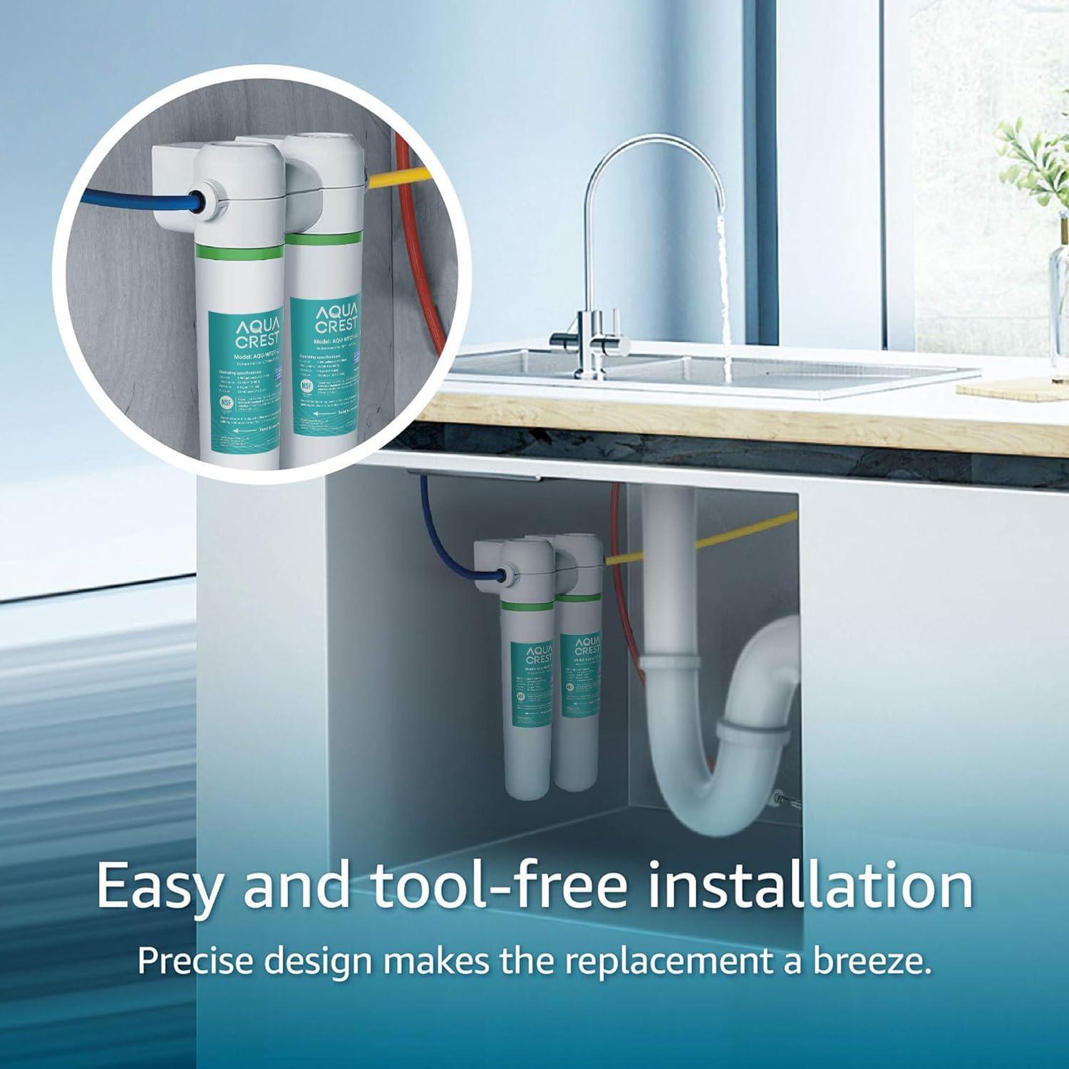 Filtro de Agua AQUACREST FQK2J - Reemplazo GE FQK2J, 2 Unidades