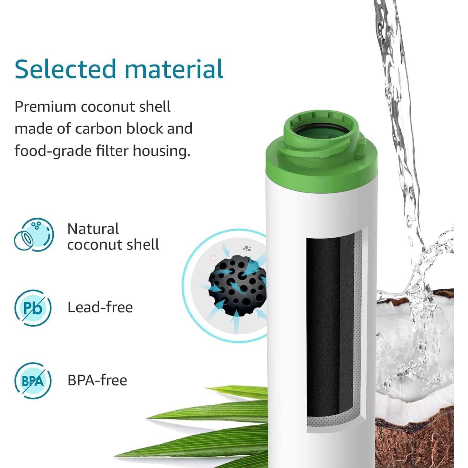 Filtro de Agua AQUACREST FQK2J - Reemplazo GE FQK2J, 2 Unidades