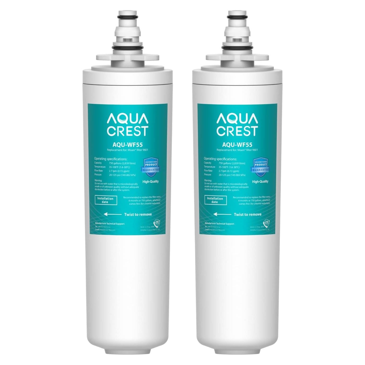 Filtro de Agua AQUACREST WF55 para Grifos Moen - Paquete de 2