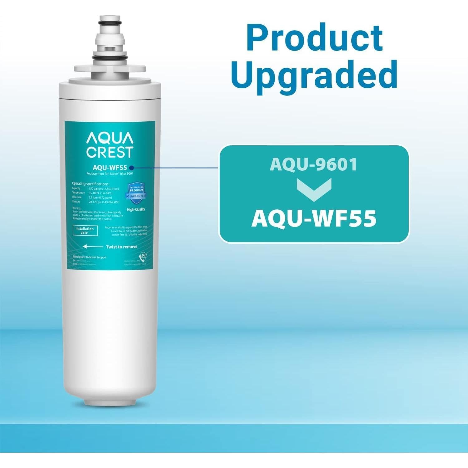 Filtro de Agua AQUACREST WF55 para Grifos Moen - Paquete de 2