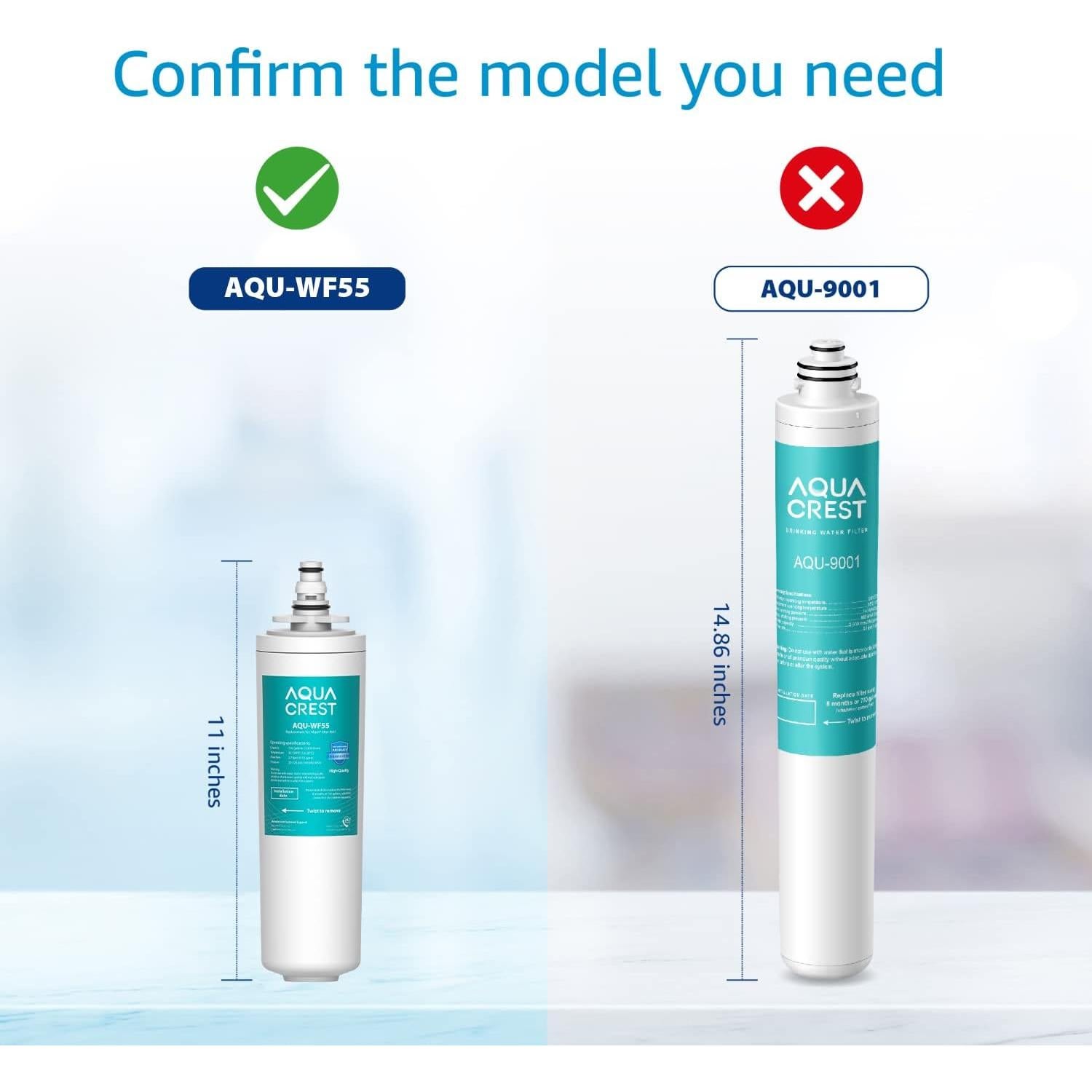 Filtro de Agua AQUACREST WF55 para Grifos Moen - Paquete de 2