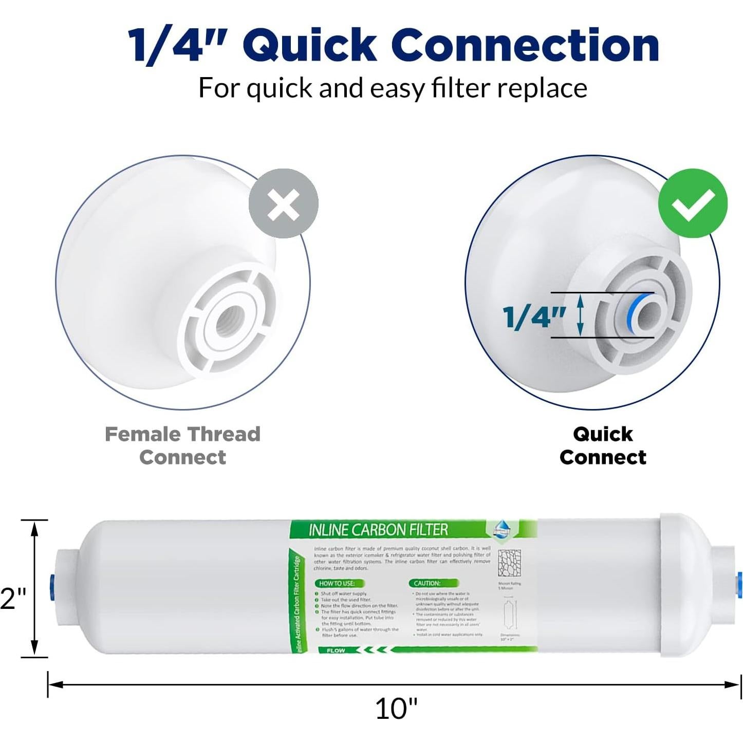 Filtros de Agua Inline T33 Membrane Solutions - Paquete de 2