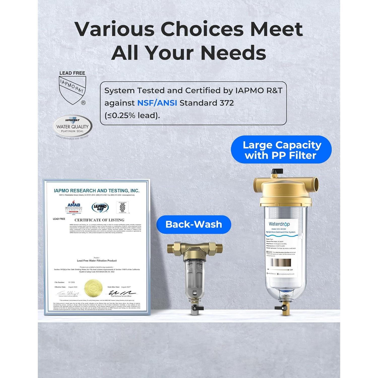 Filtro de Sedimentos Waterdrop WD-RPFK 50 Micrones para Agua