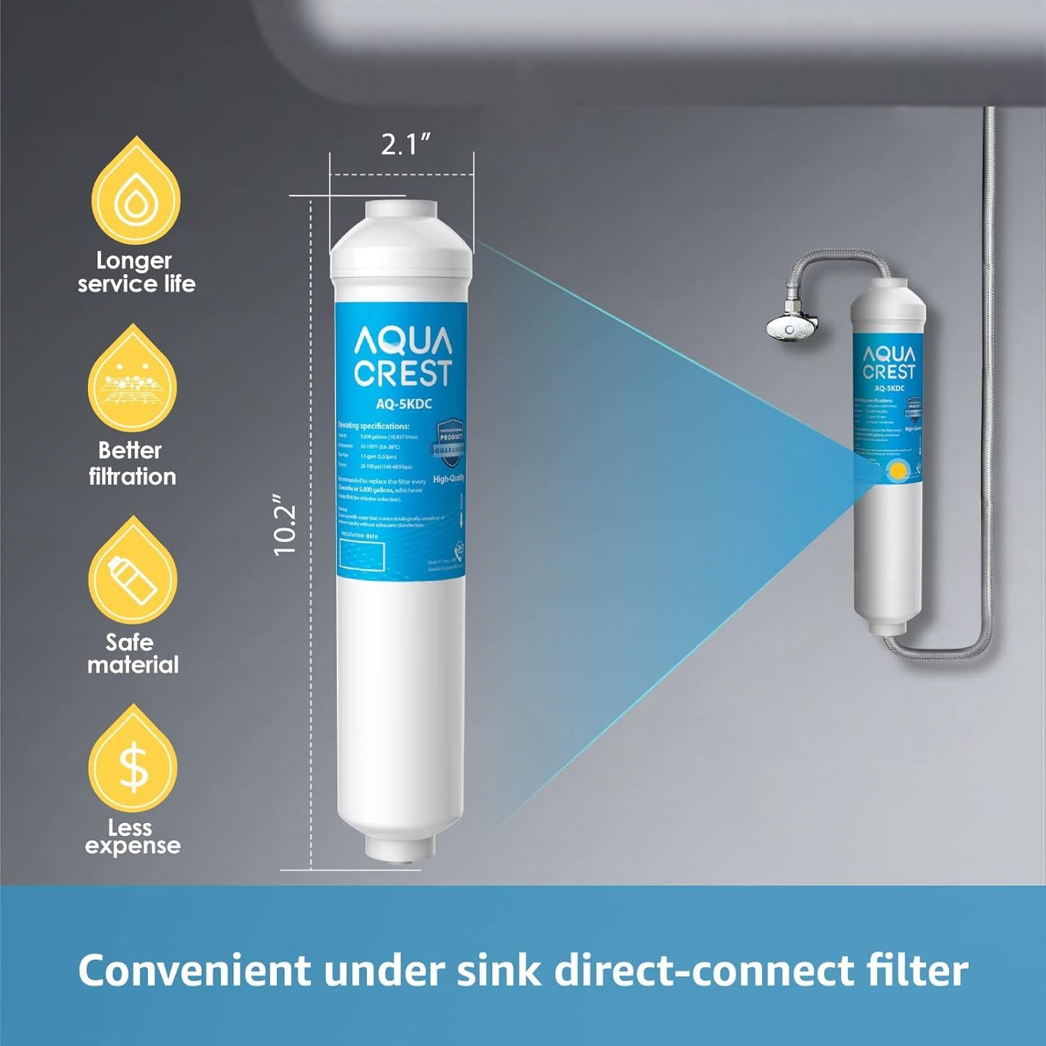 Sistema de Filtración de Agua Bajo Fregadero AQUA CREST 5KDC