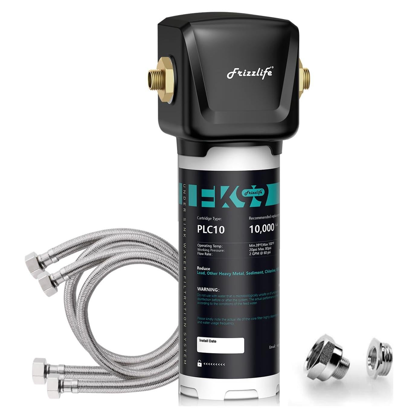 Filtro de Agua Bajo Fregadero Frizzlife FK99, 99.99% Cloro y Plomo