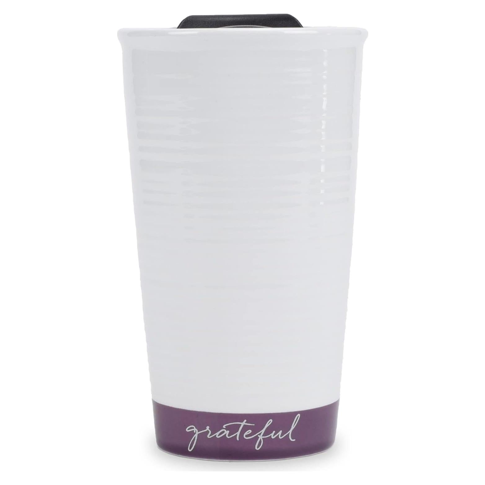 Taza de Viaje Cerámica 12 oz Productos Cristianos Lighthouse Púrpura