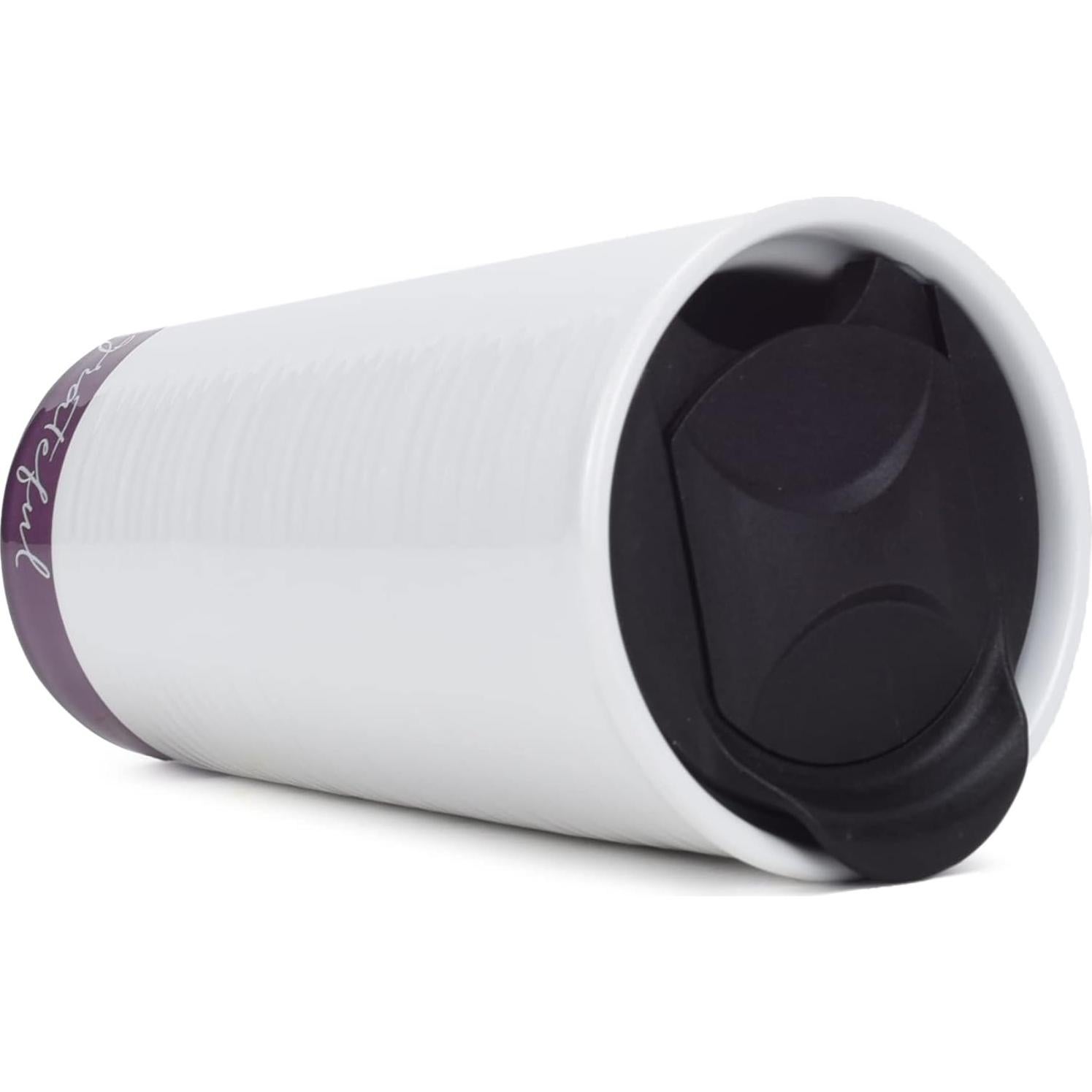 Taza de Viaje Cerámica 12 oz Productos Cristianos Lighthouse Púrpura