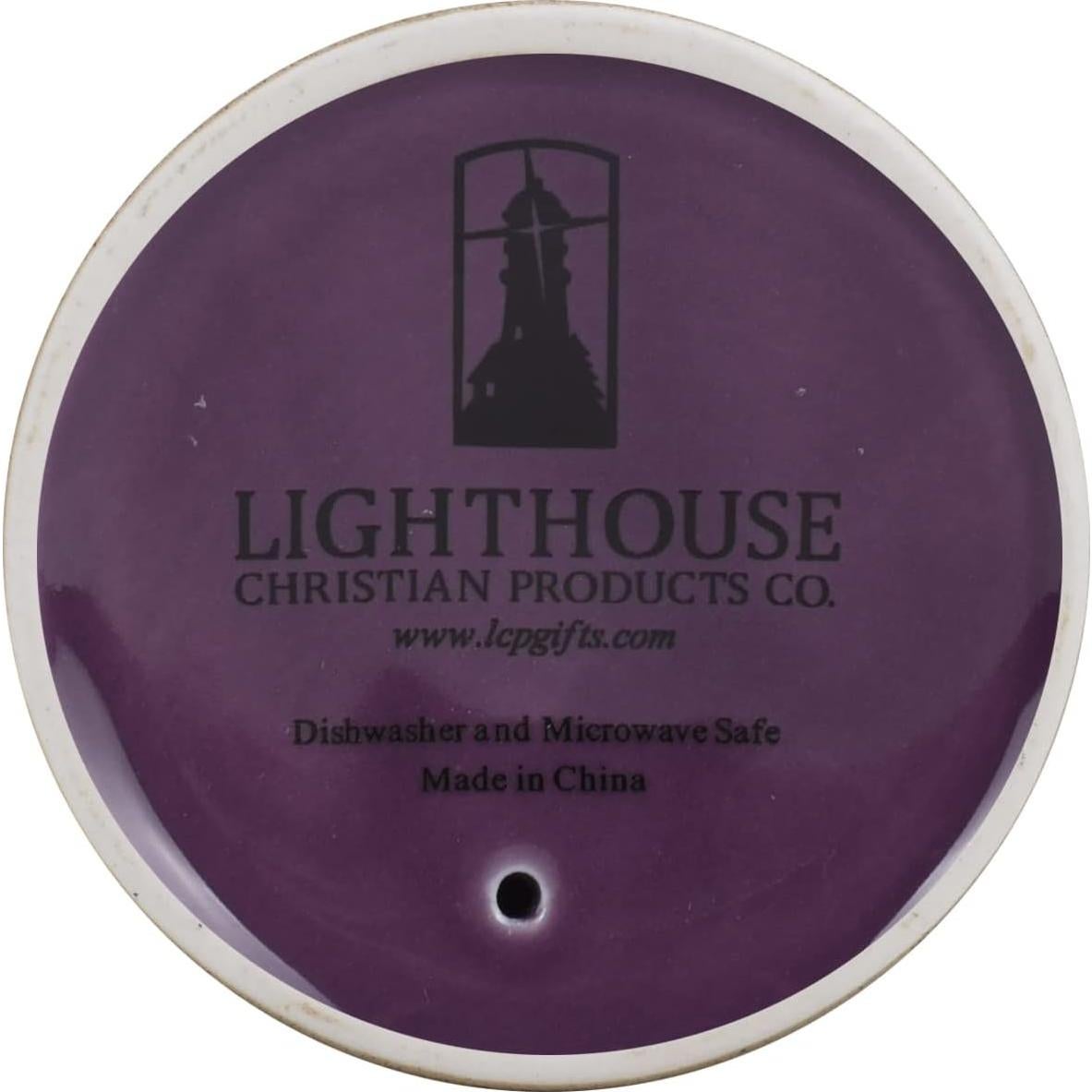 Taza de Viaje Cerámica 12 oz Productos Cristianos Lighthouse Púrpura