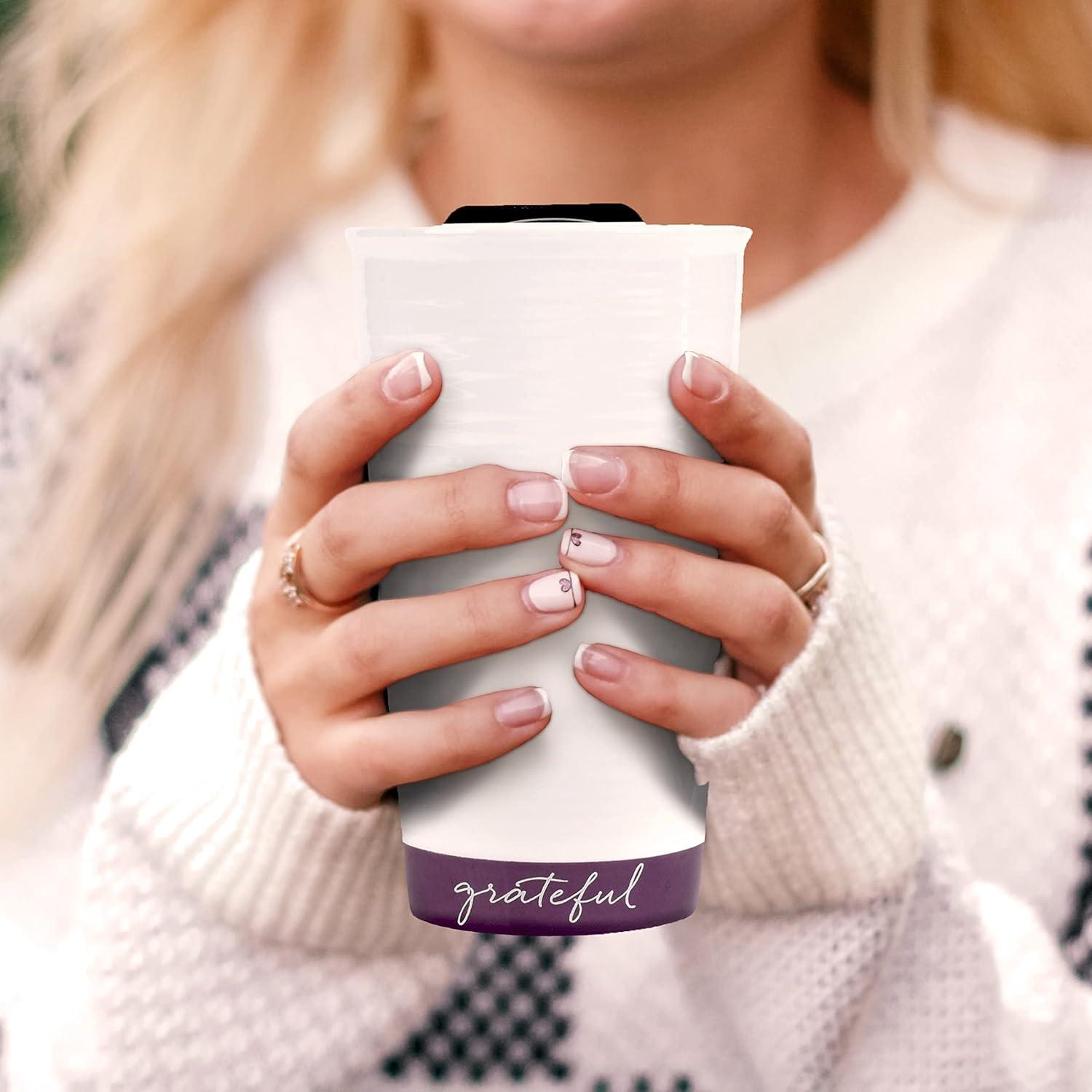 Taza de Viaje Cerámica 12 oz Productos Cristianos Lighthouse Púrpura