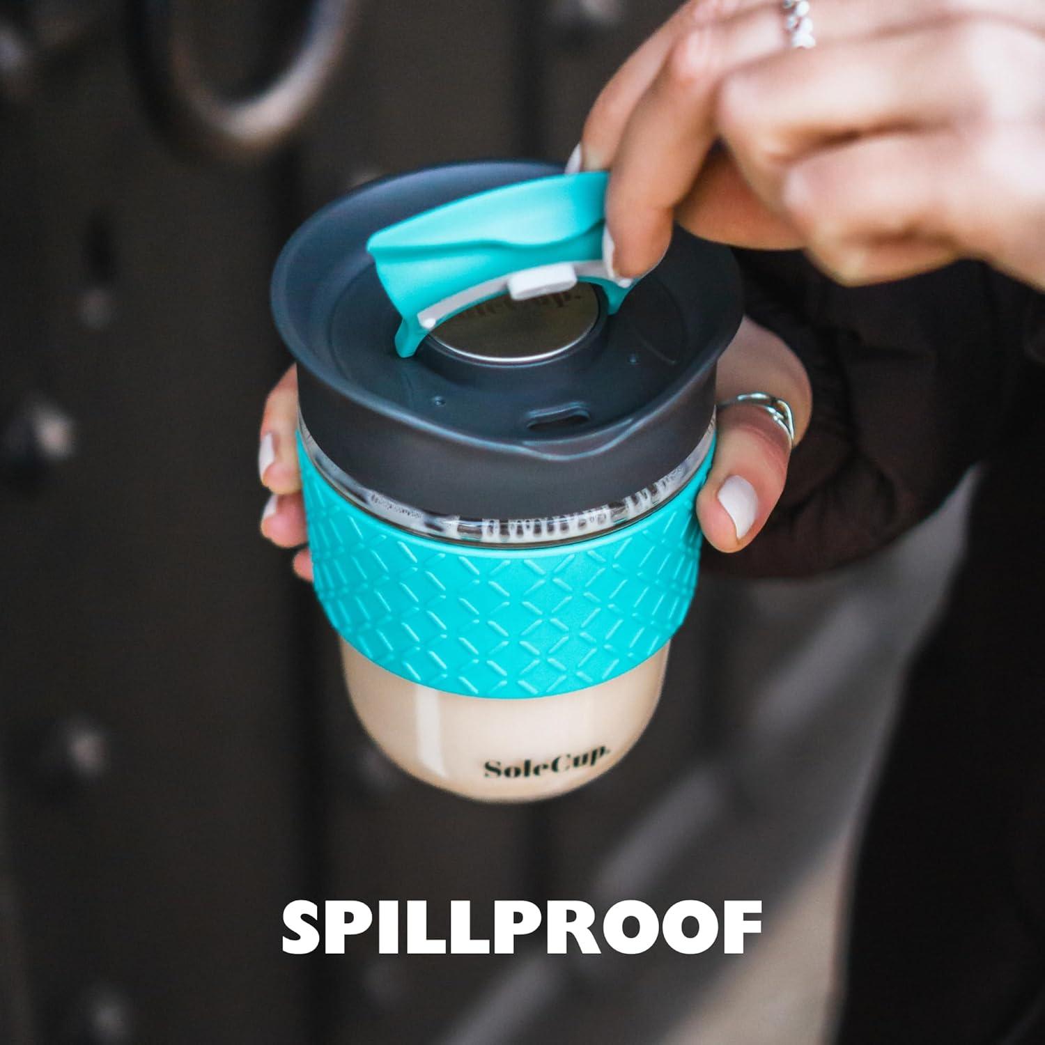 Taza de Viaje de Vidrio Reforzado SoleCup 340ml Aislada