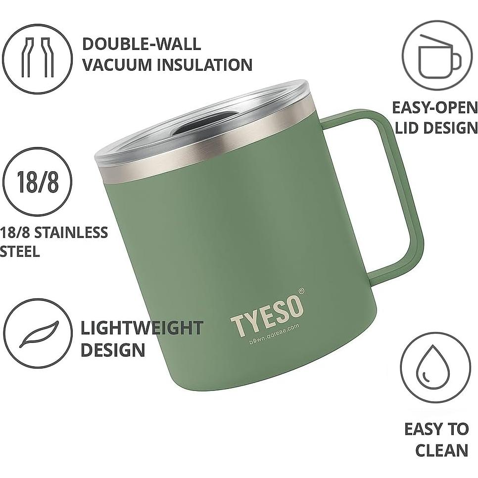 Taza Térmica Aislada Predate 397 ml con Asa y Tapa Deslizante