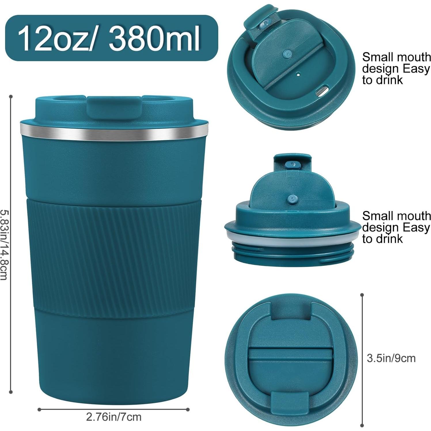 Taza de Viaje Aislada Foaincore 6 Pcs 380 ml Acero Inoxidable