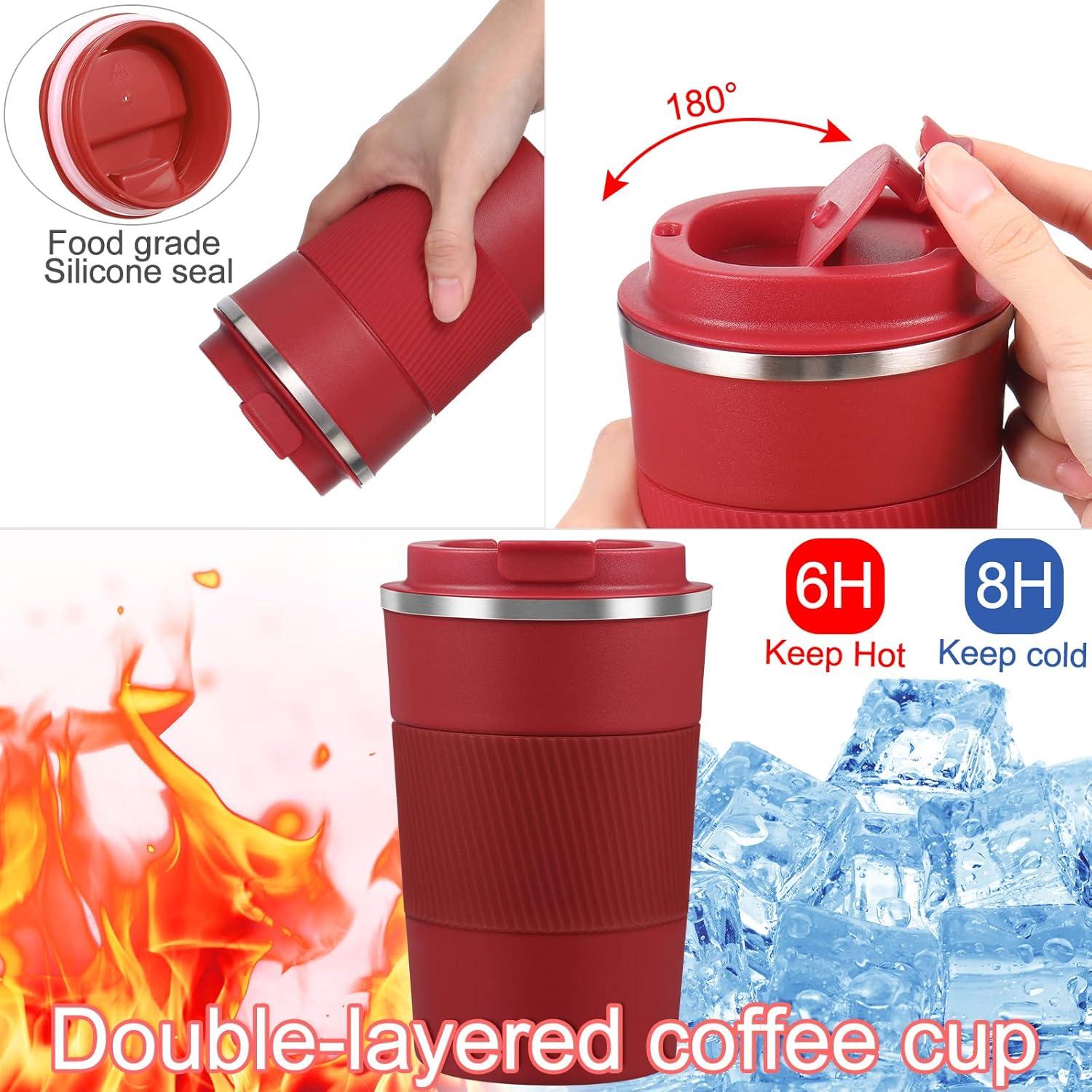 Taza de Viaje Aislada Foaincore 6 Pcs 380 ml Acero Inoxidable