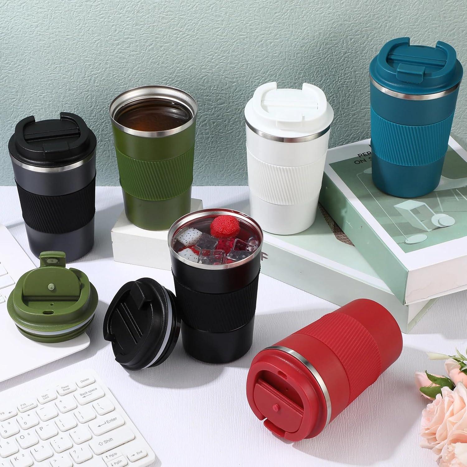 Taza de Viaje Aislada Foaincore 6 Pcs 380 ml Acero Inoxidable