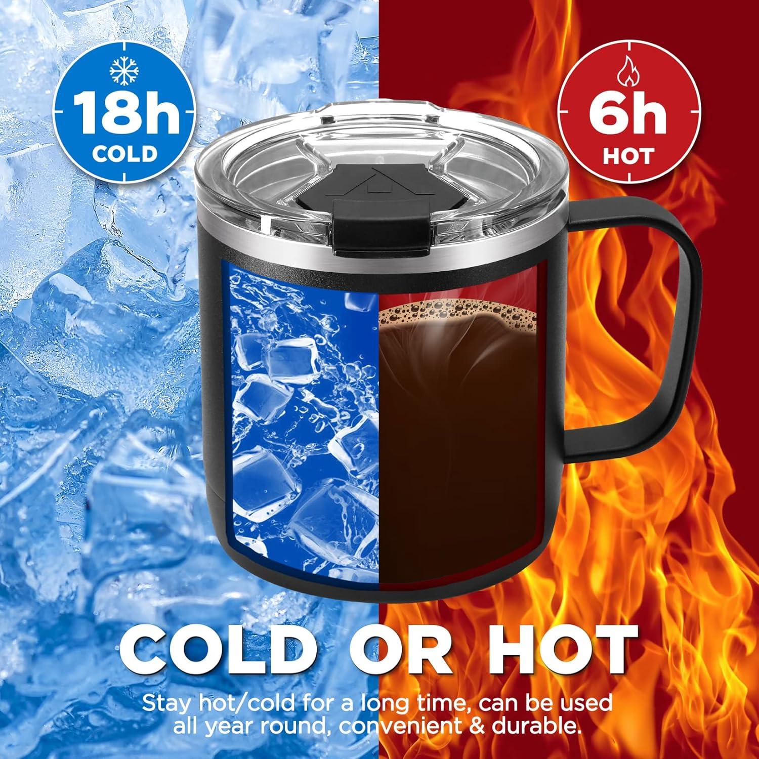 Taza de Café Aislada HAUSHOF 414 ml Acero Inoxidable Negra