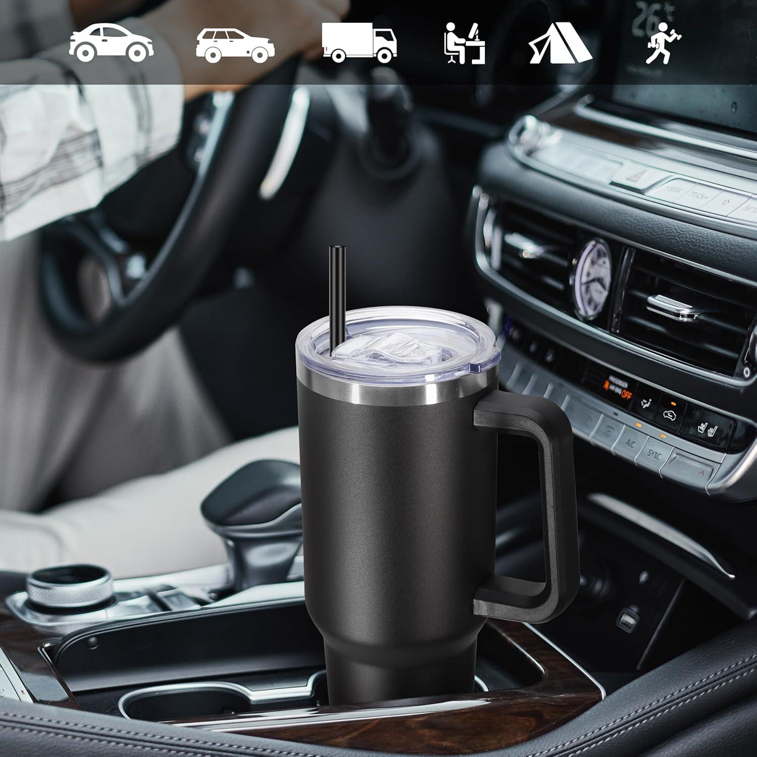 Taza Aislada de Acero Inoxidable DOMICARE 1.18 L Negra