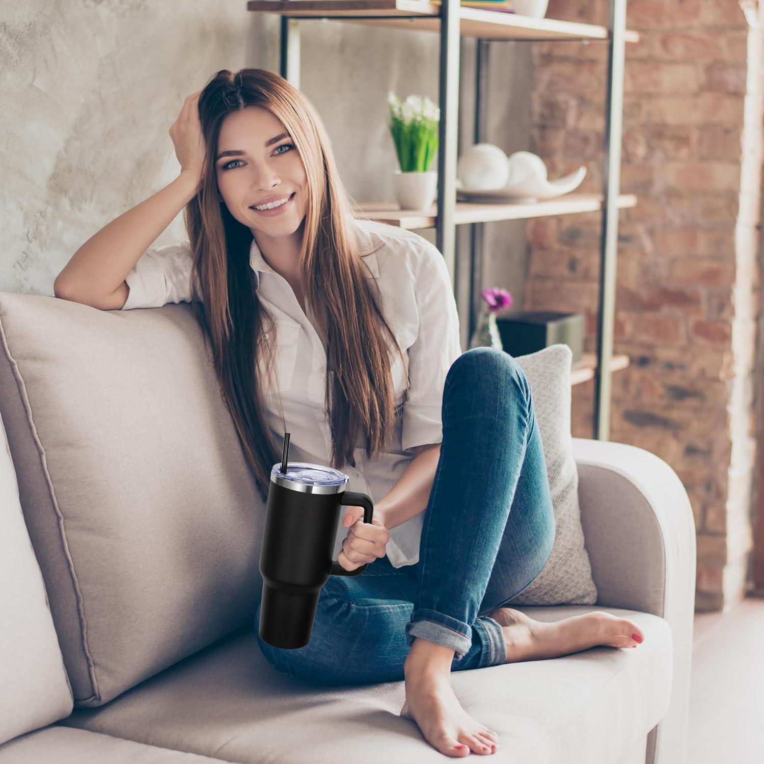 Taza Aislada de Acero Inoxidable DOMICARE 1.18 L Negra