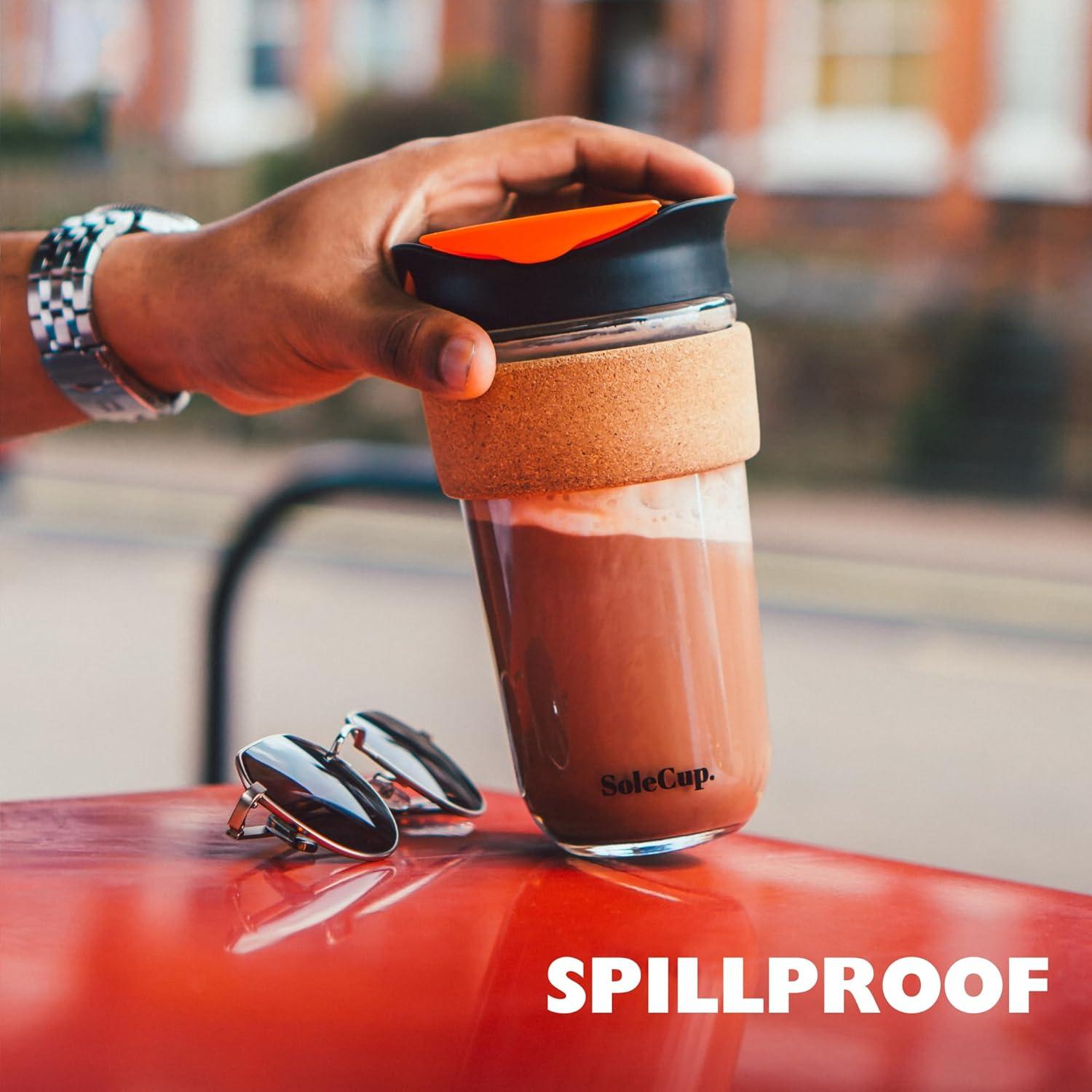 Taza de Viaje Grande SoleCup 530ml Aislada Libre de BPA Negra