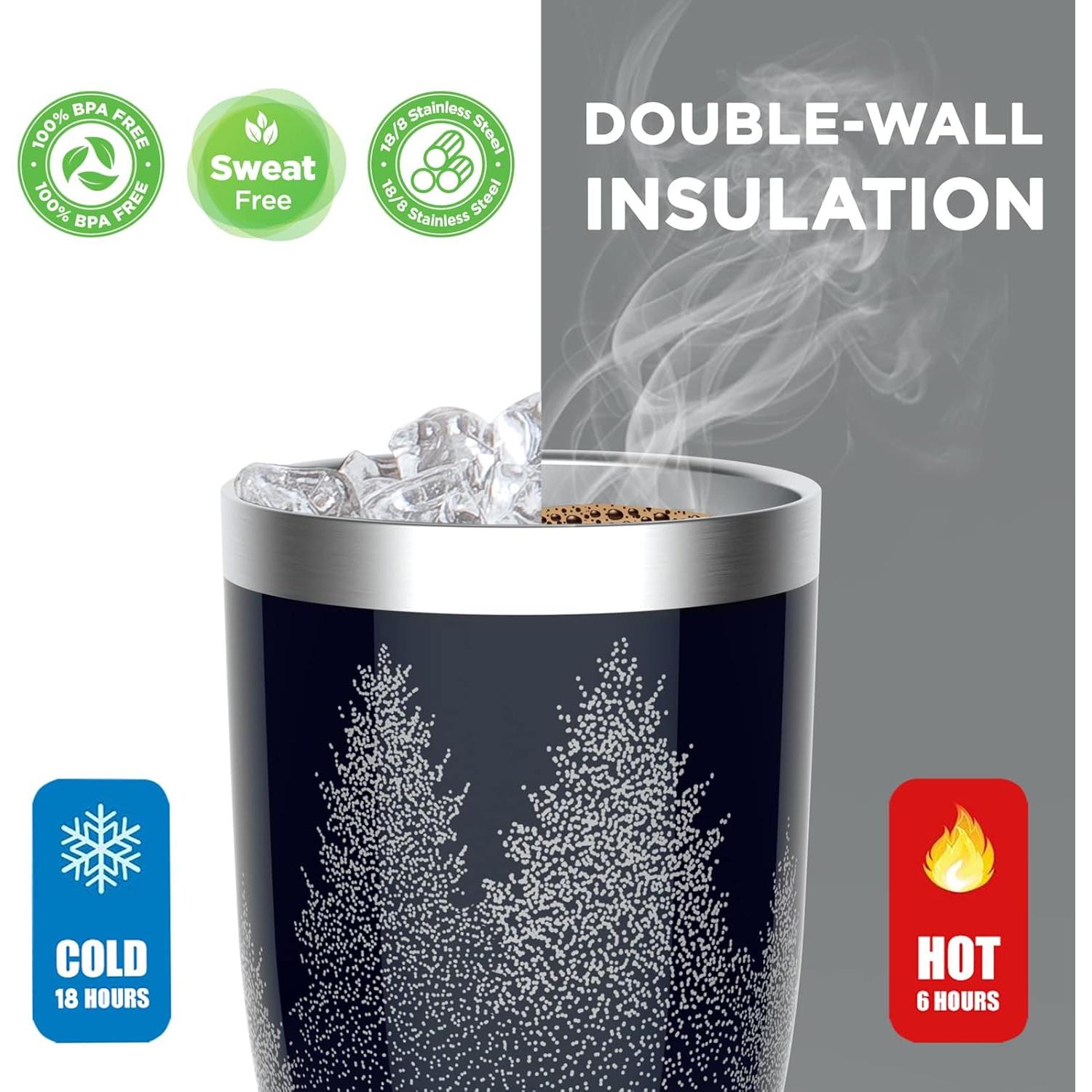 Vaso Navideño HAUSHOF 591ml Acero Inoxidable Aislado Azul