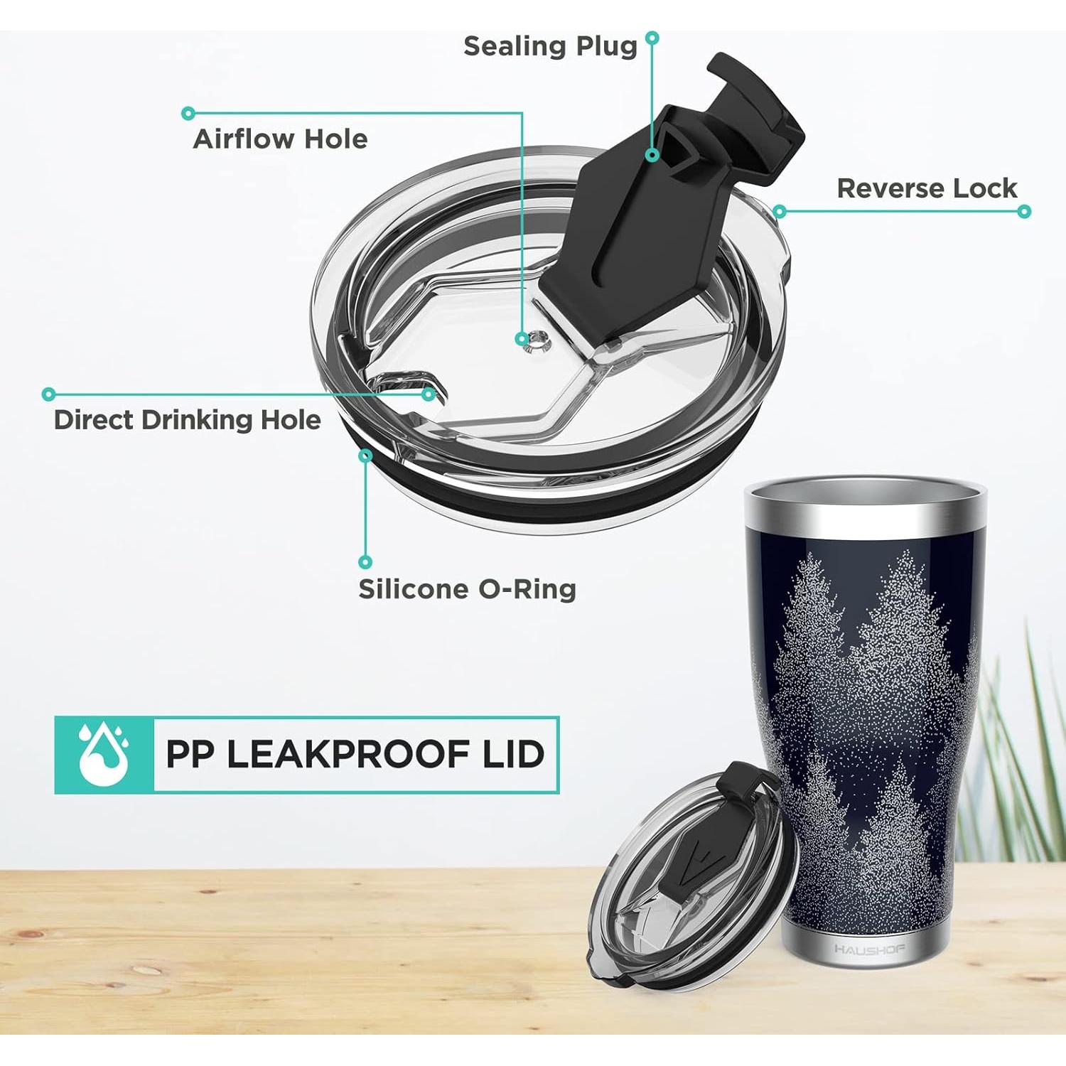 Vaso Navideño HAUSHOF 591ml Acero Inoxidable Aislado Azul