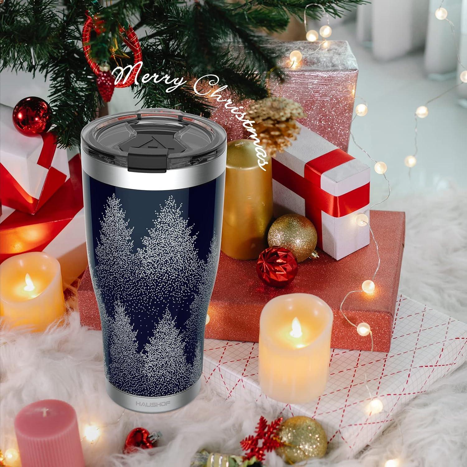 Vaso Navideño HAUSHOF 591ml Acero Inoxidable Aislado Azul