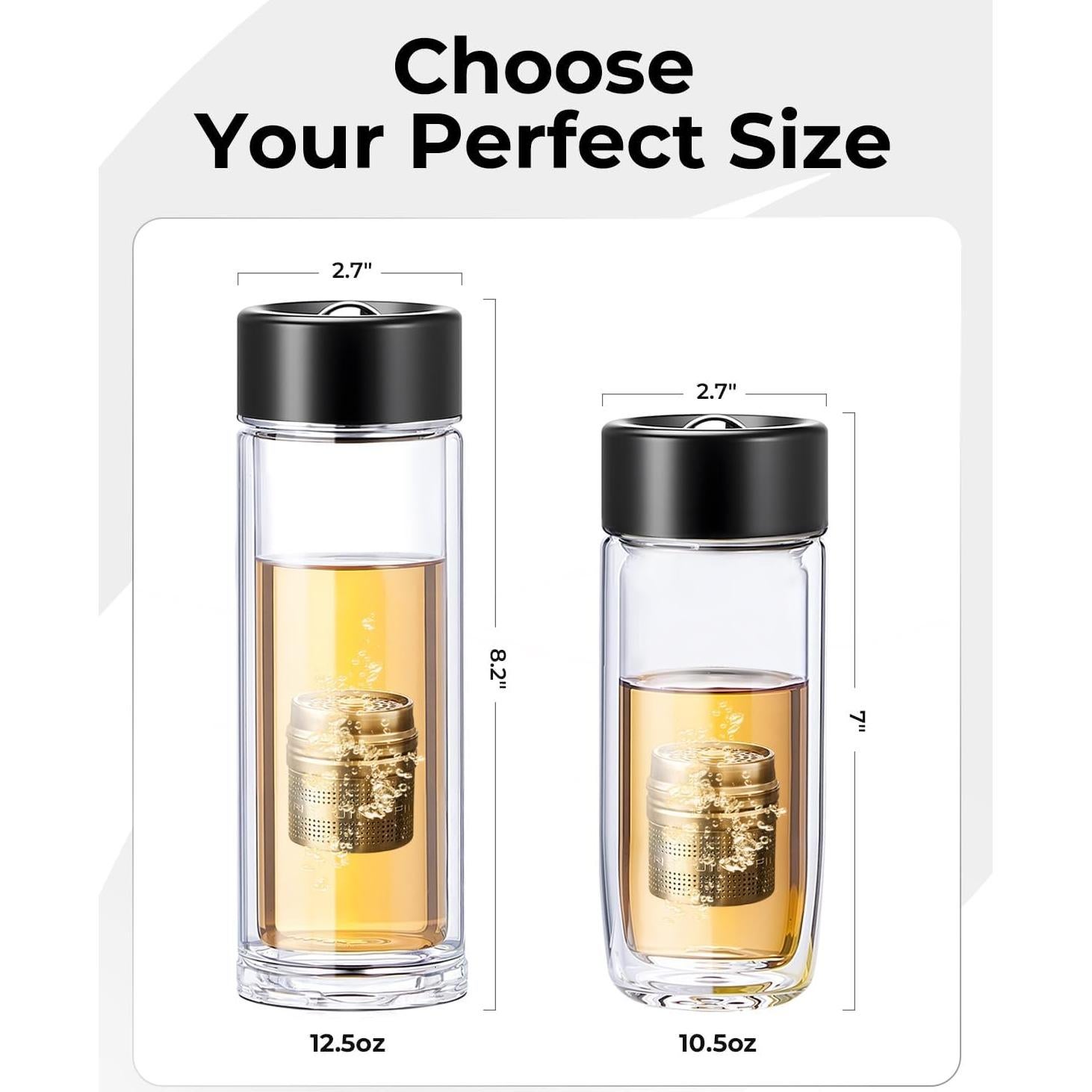 Taza de Té TEAVOR MagnaDrop 370ml Doble Pared a Prueba de Fugas