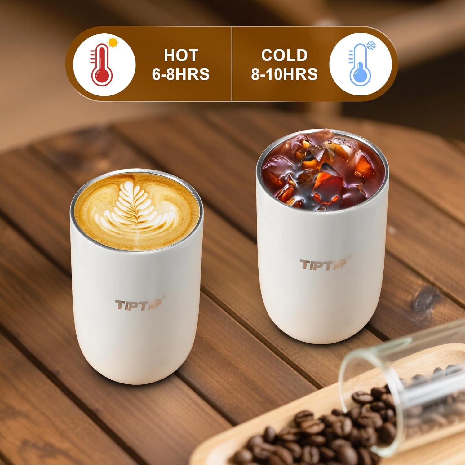 Vaso de Acero Inoxidable TIPTAP 350ml Aislado Tapa a Prueba de Derrames