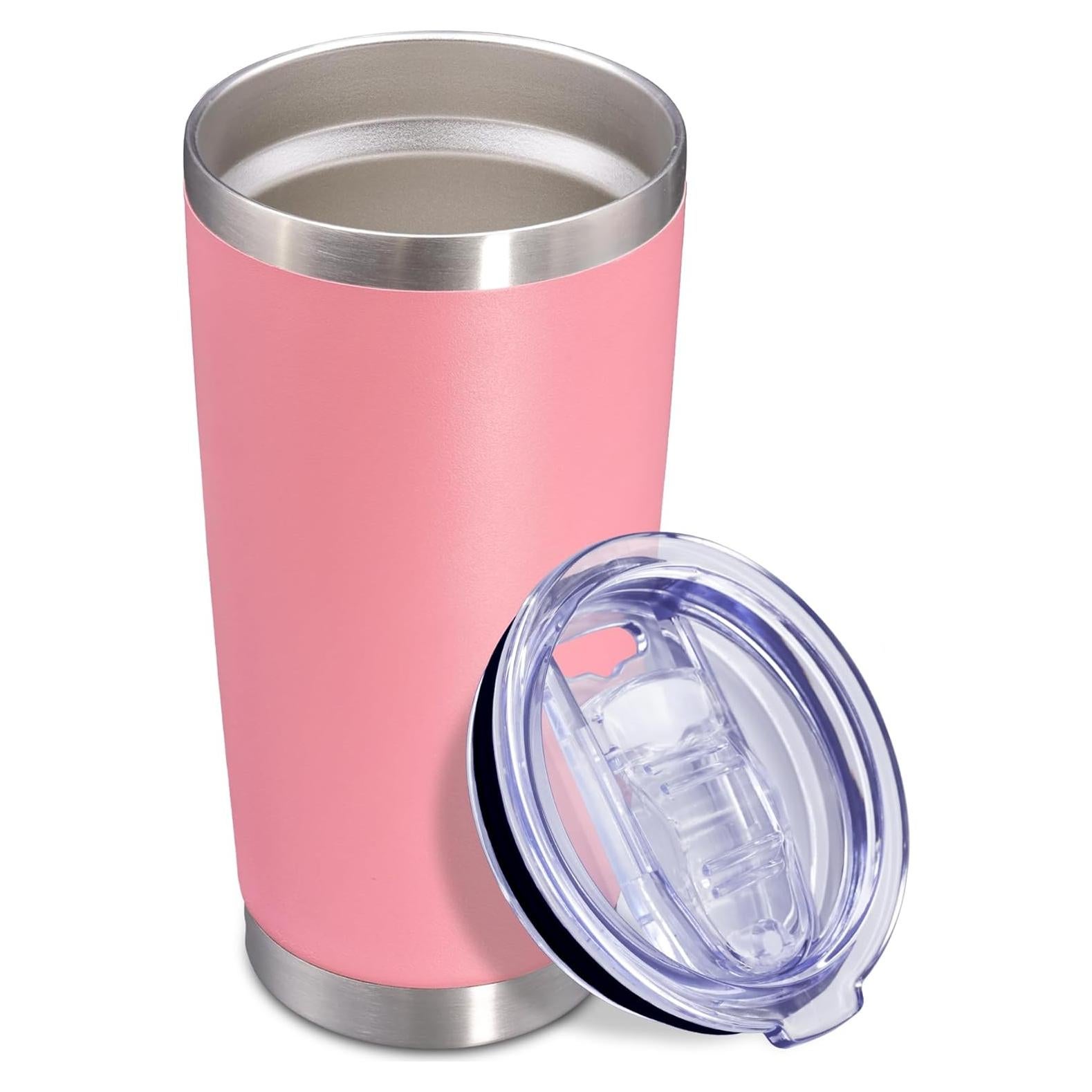 Vaso de Café de Viaje AEPDTD 20 oz Rosa Acero Inoxidable Aislado