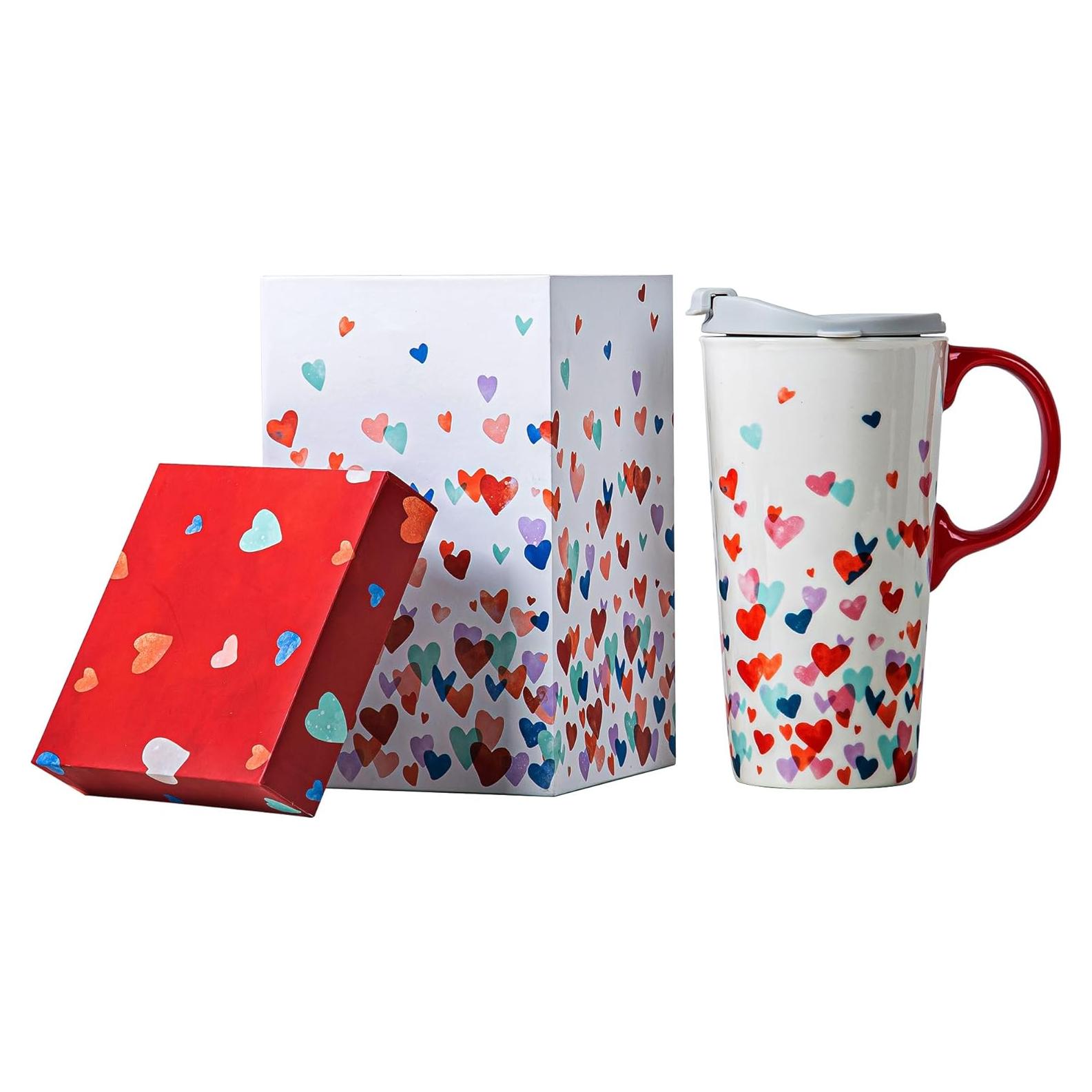 Taza de Cerámica Topadorn 500 ml con Tapa a Prueba de Derrames