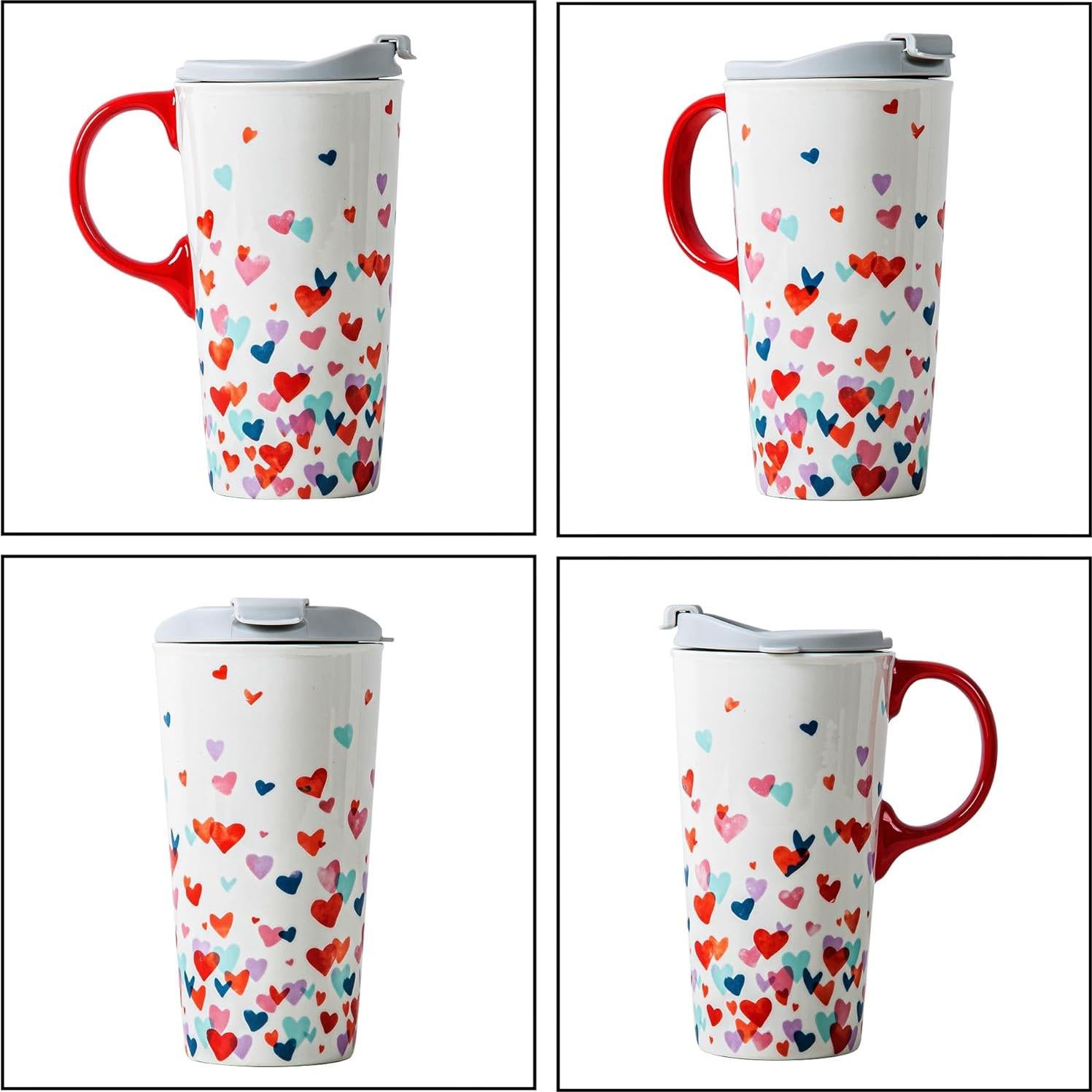 Taza de Cerámica Topadorn 500 ml con Tapa a Prueba de Derrames