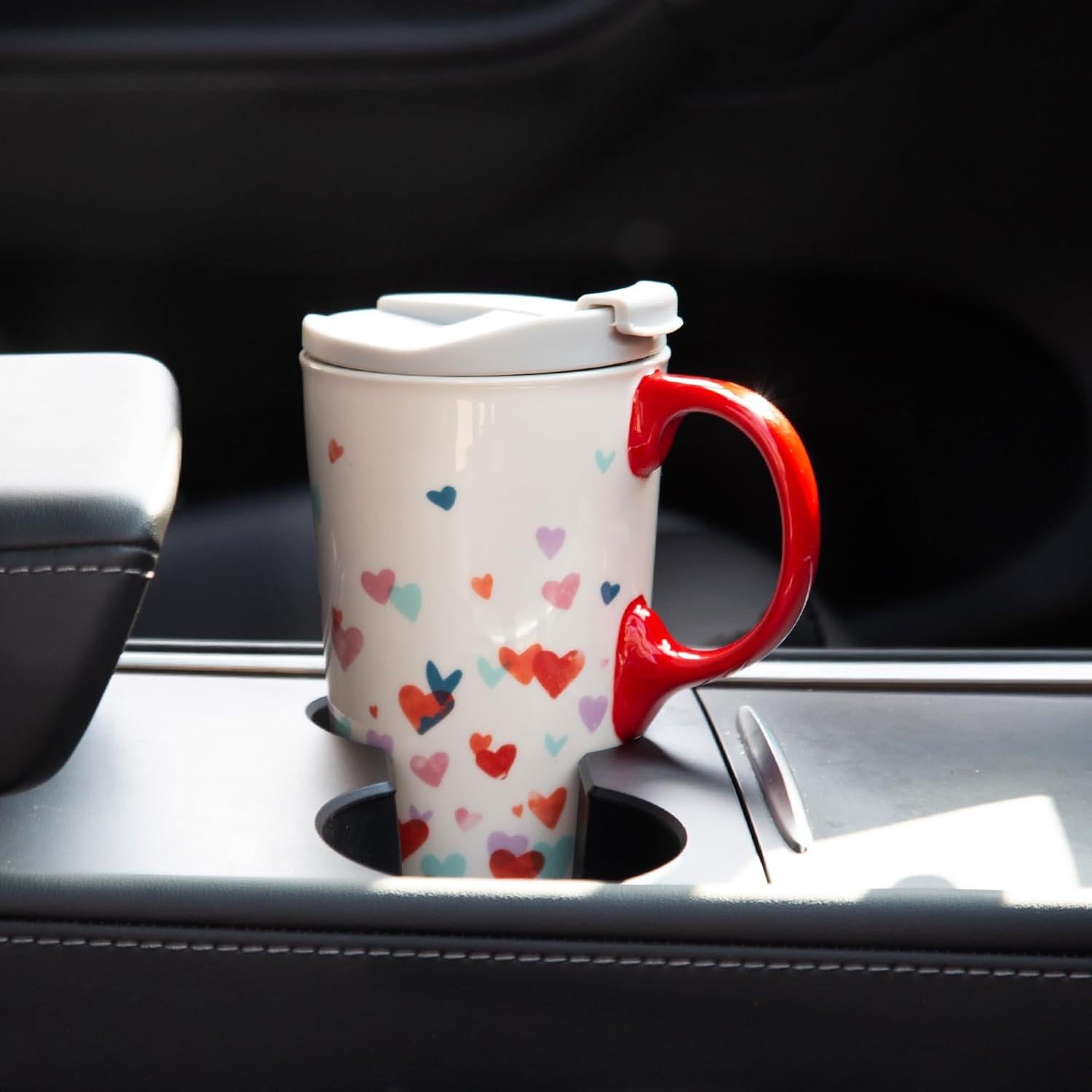 Taza de Cerámica Topadorn 500 ml con Tapa a Prueba de Derrames