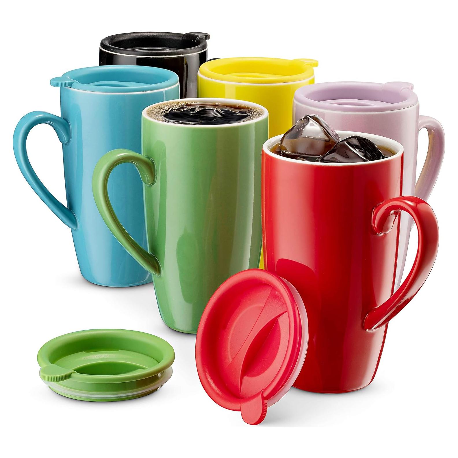 MITBAK Juego de 6 Tazas de Cerámica Aisladas 480ml