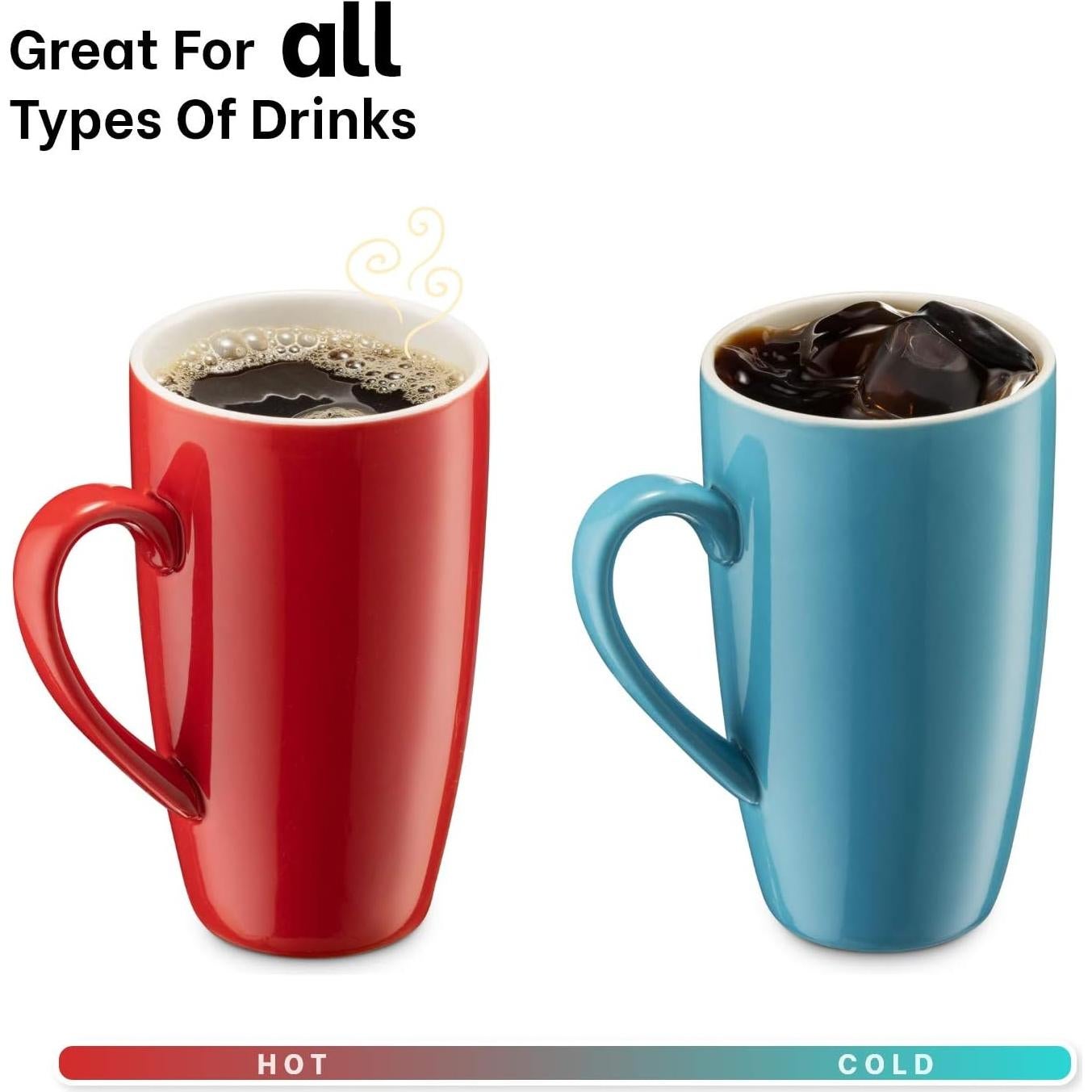 MITBAK Juego de 6 Tazas de Cerámica Aisladas 480ml