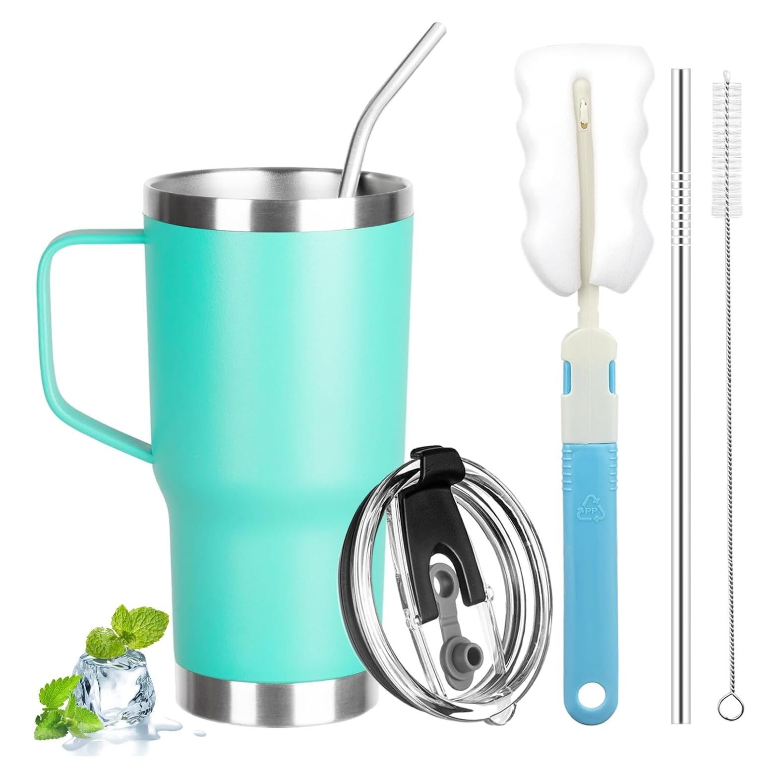 Taza de viaje aislada GUDEMAO 20 oz acero inoxidable verde