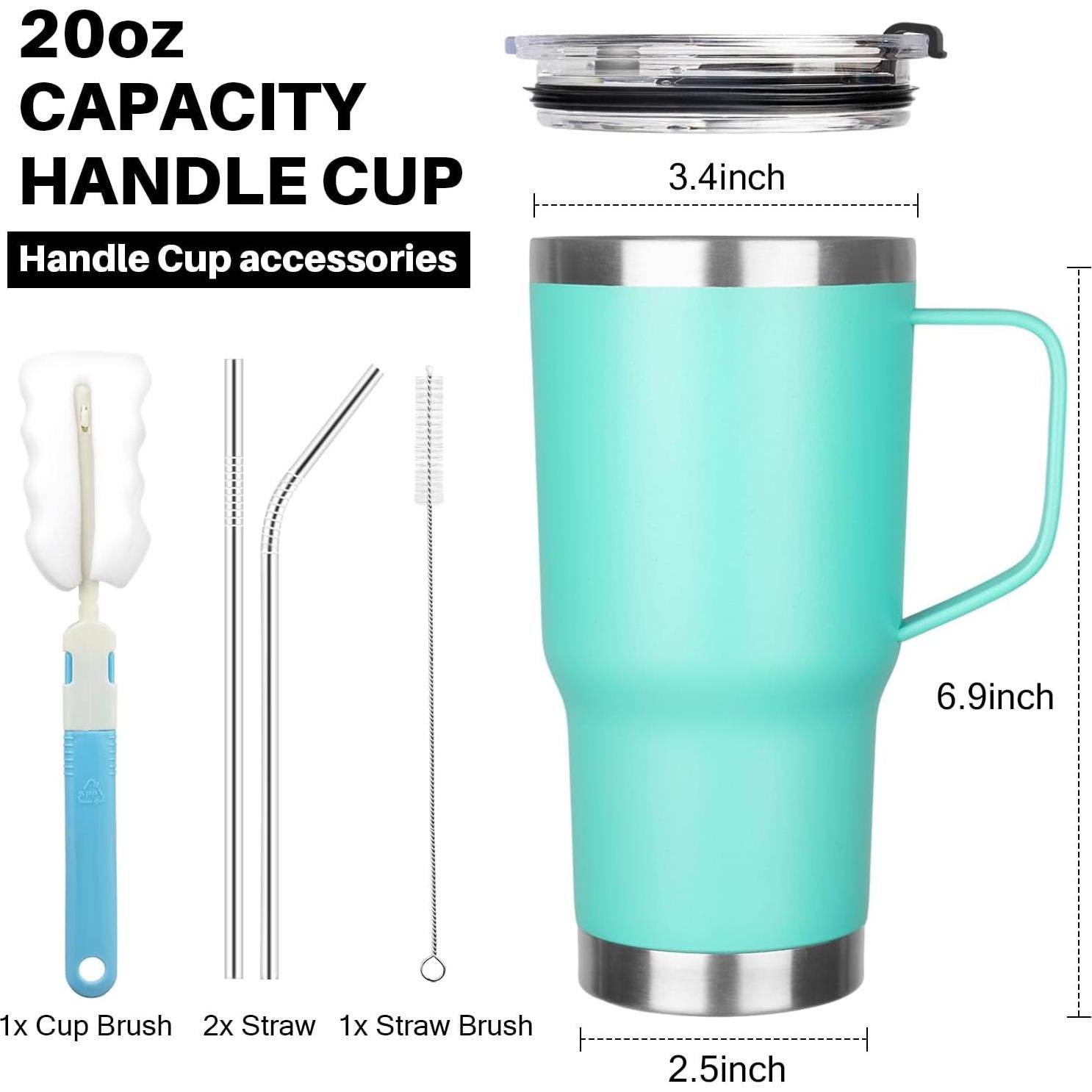 Taza de viaje aislada GUDEMAO 20 oz acero inoxidable verde