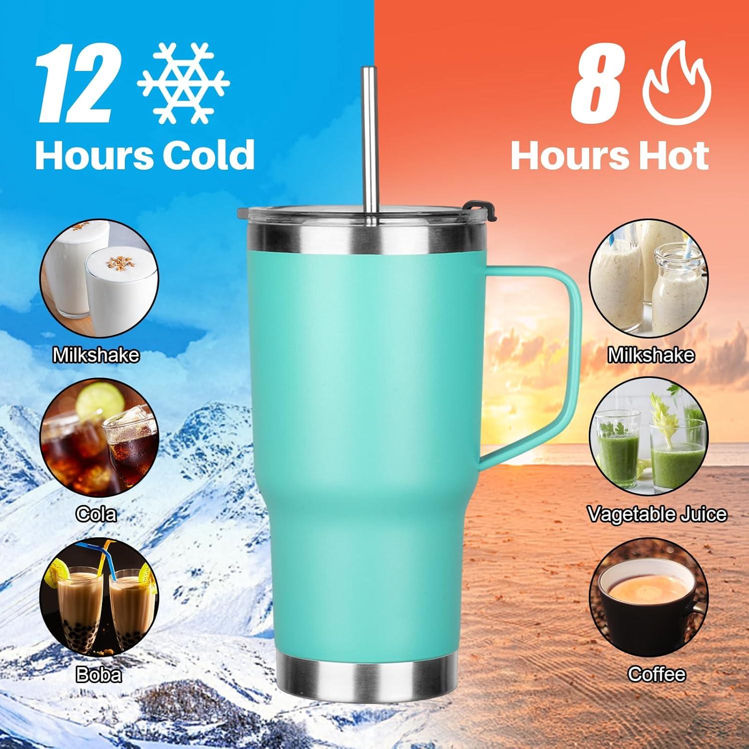 Taza de viaje aislada GUDEMAO 20 oz acero inoxidable verde