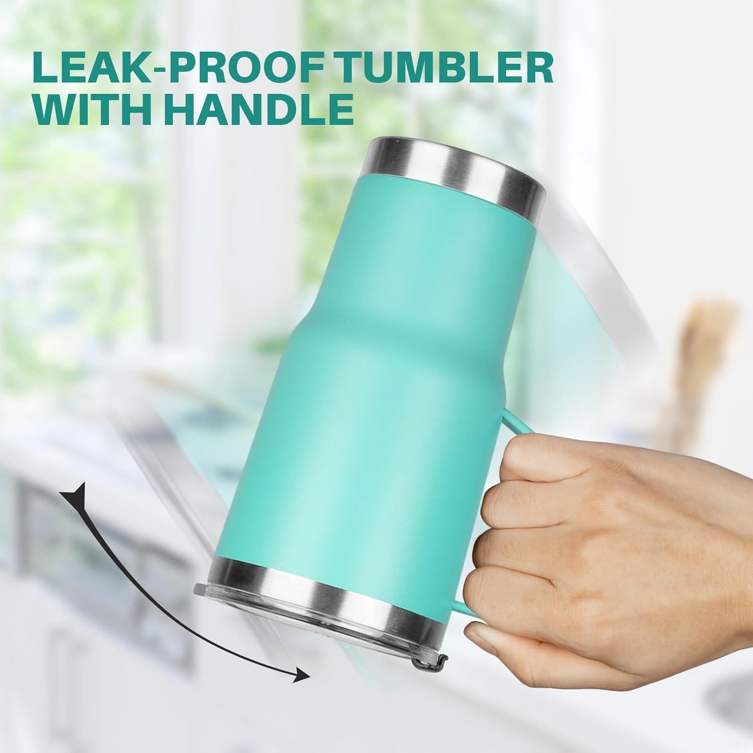 Taza de viaje aislada GUDEMAO 20 oz acero inoxidable verde